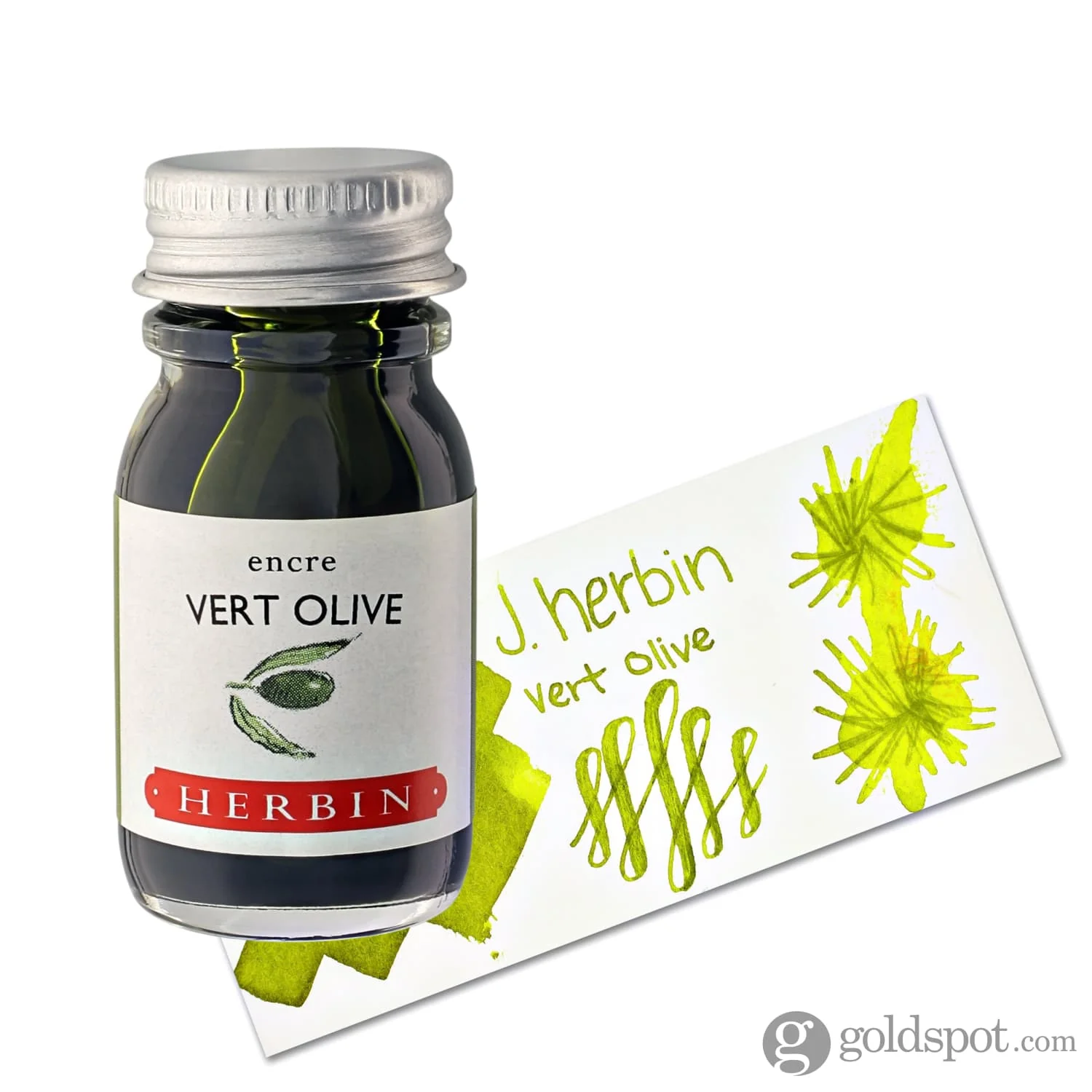 J. Herbin Vert Olive (Green Olive) Bottled Fountain Pen Ink and Cartidges - Image 6