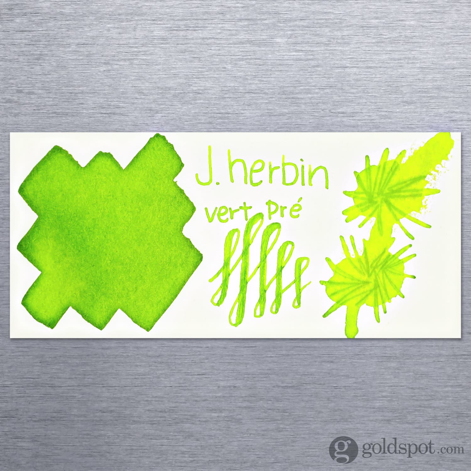 J. Herbin Vert Pre (Green Prarie) Bottled Fountain Pen Ink and Cartidges - Image 2