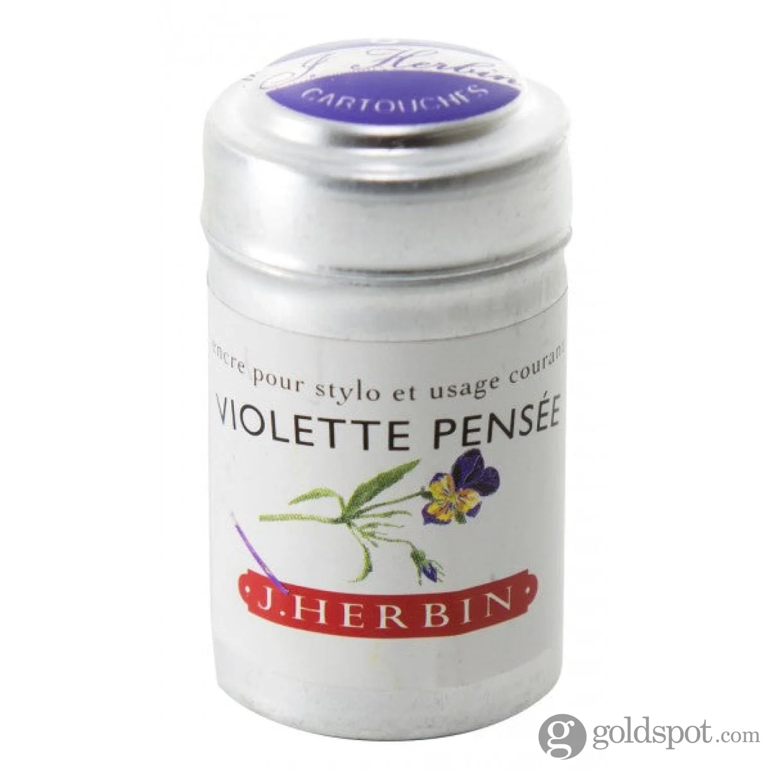 J. Herbin Violette Pensée (Pensive Violet) Bottled Fountain Pen Ink and Cartidges - Image 4