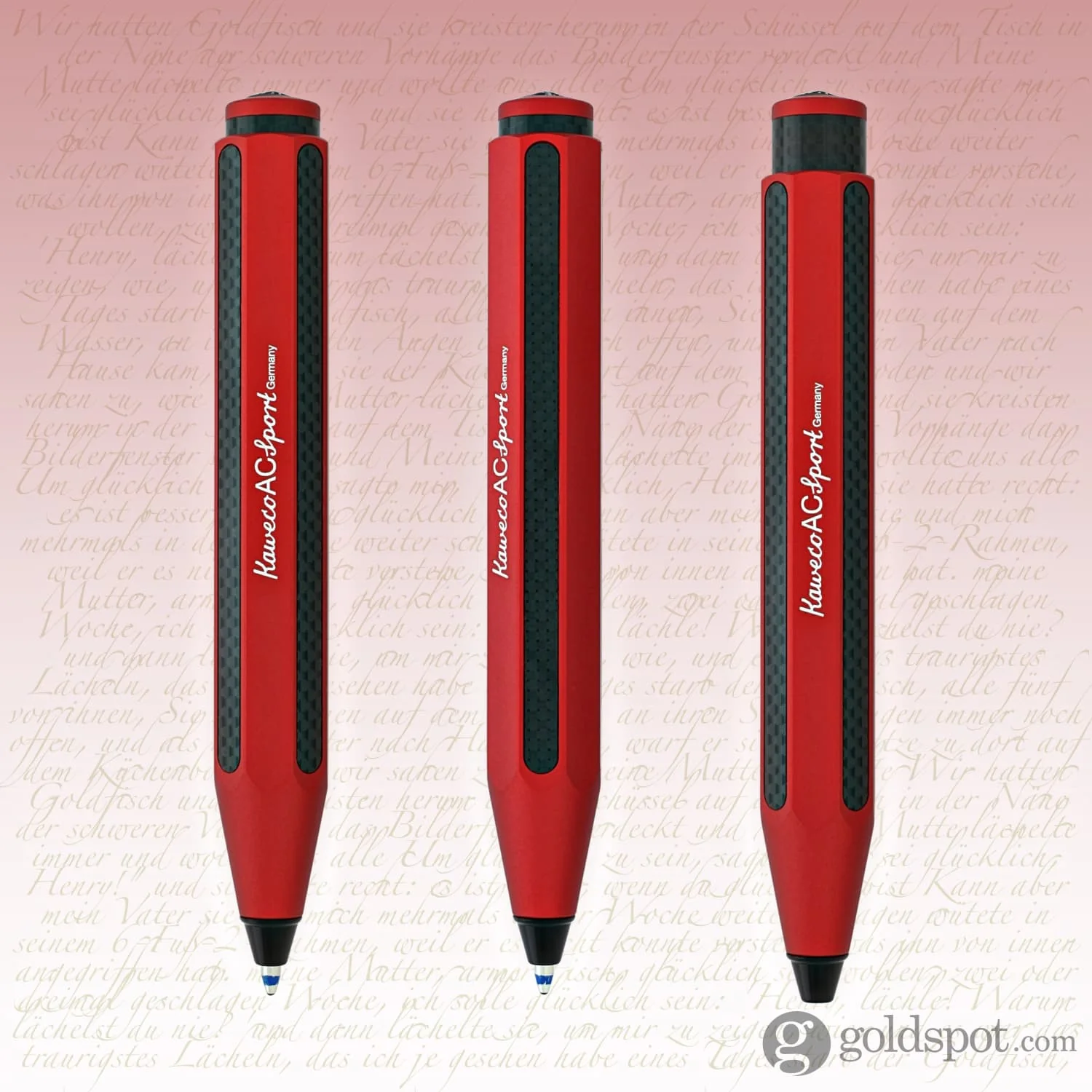 Kaweco AC Sport Ballpoint Pen in Carbon Red - Image 3