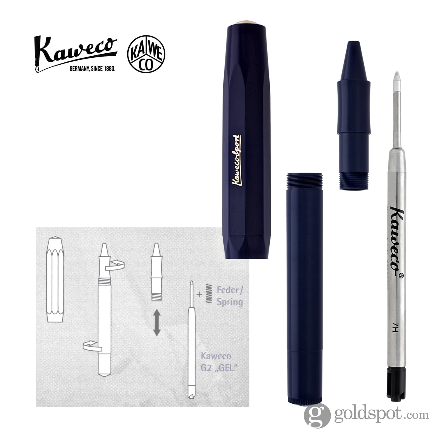 Kaweco Classic Sport Rollerball Pen in Navy - Image 4