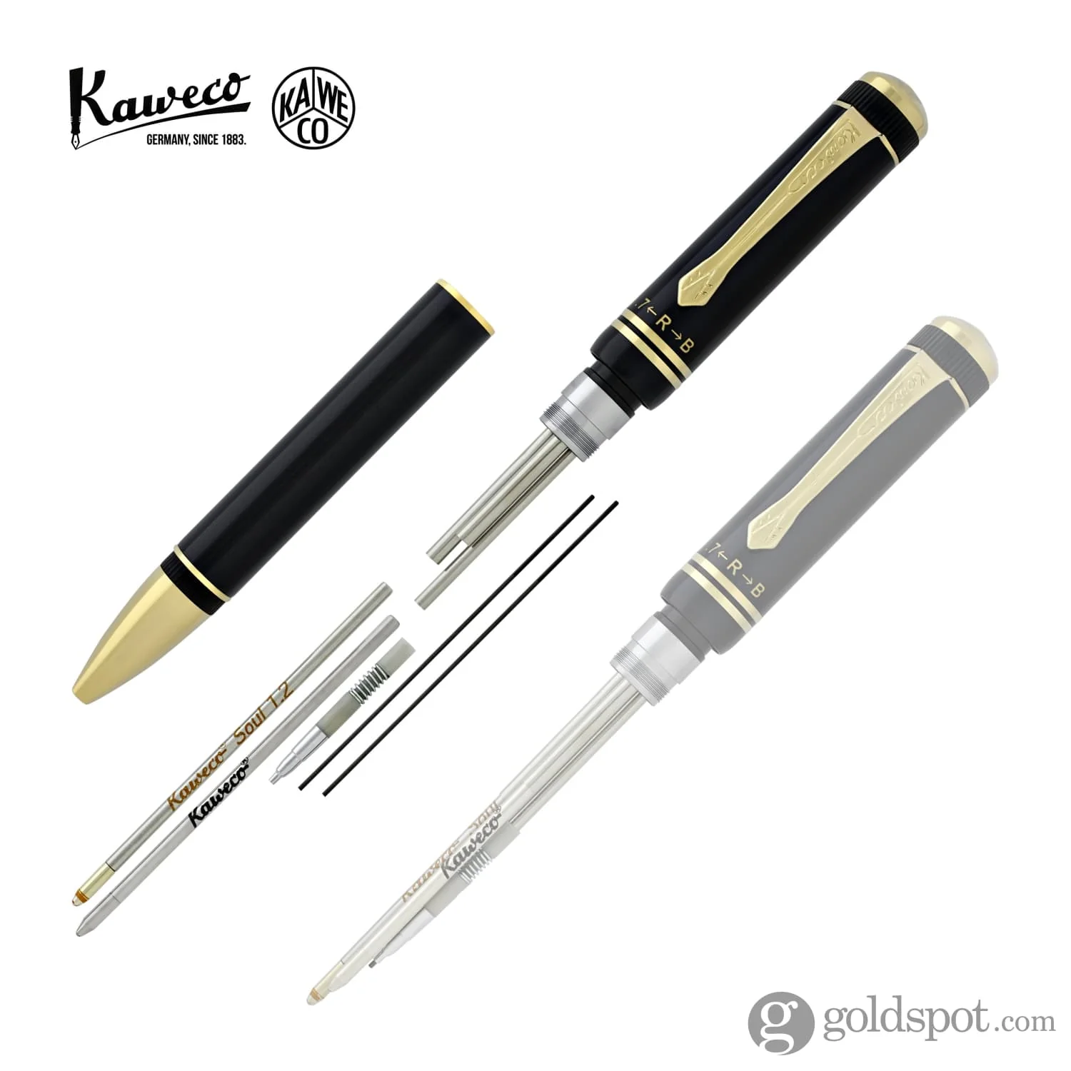 Kaweco Dia Kawecomat in Multi Functional Pen in Black Lacquer with Gold Trim - Image 6