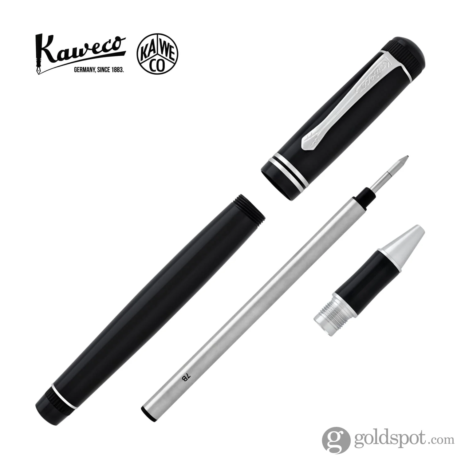Kaweco Dia2 Rollerball Pen in Black and Silver - Image 8