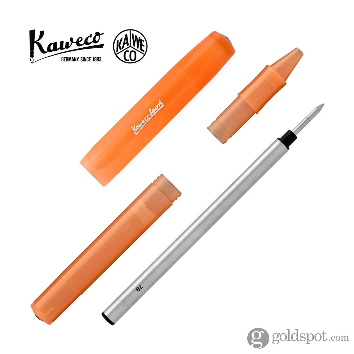 Kaweco Frosted Sport Rollerball Pen in Soft Mandarin Orange - Image 4