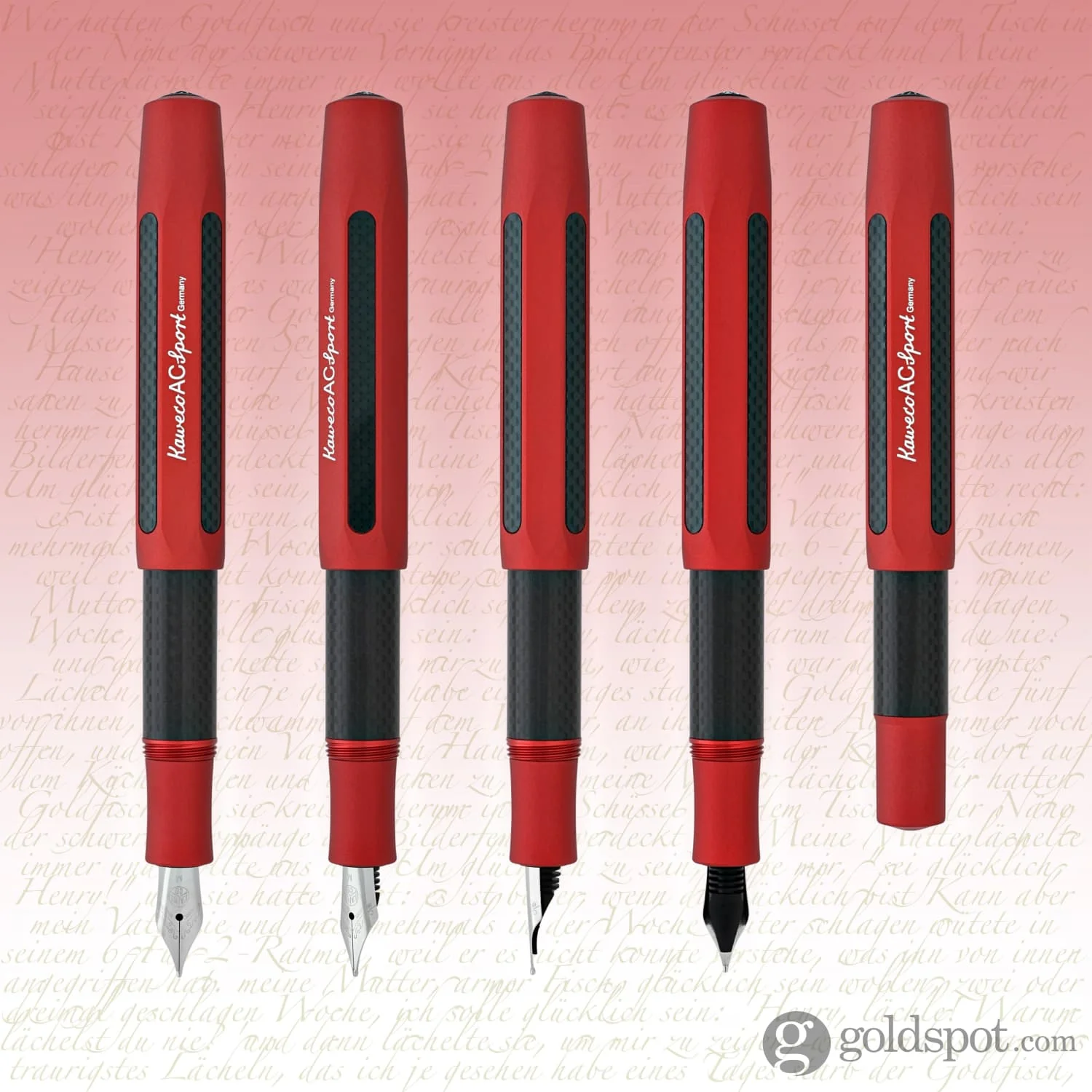 Kaweco AC Sport Fountain Pen in Carbon Red - Image 6