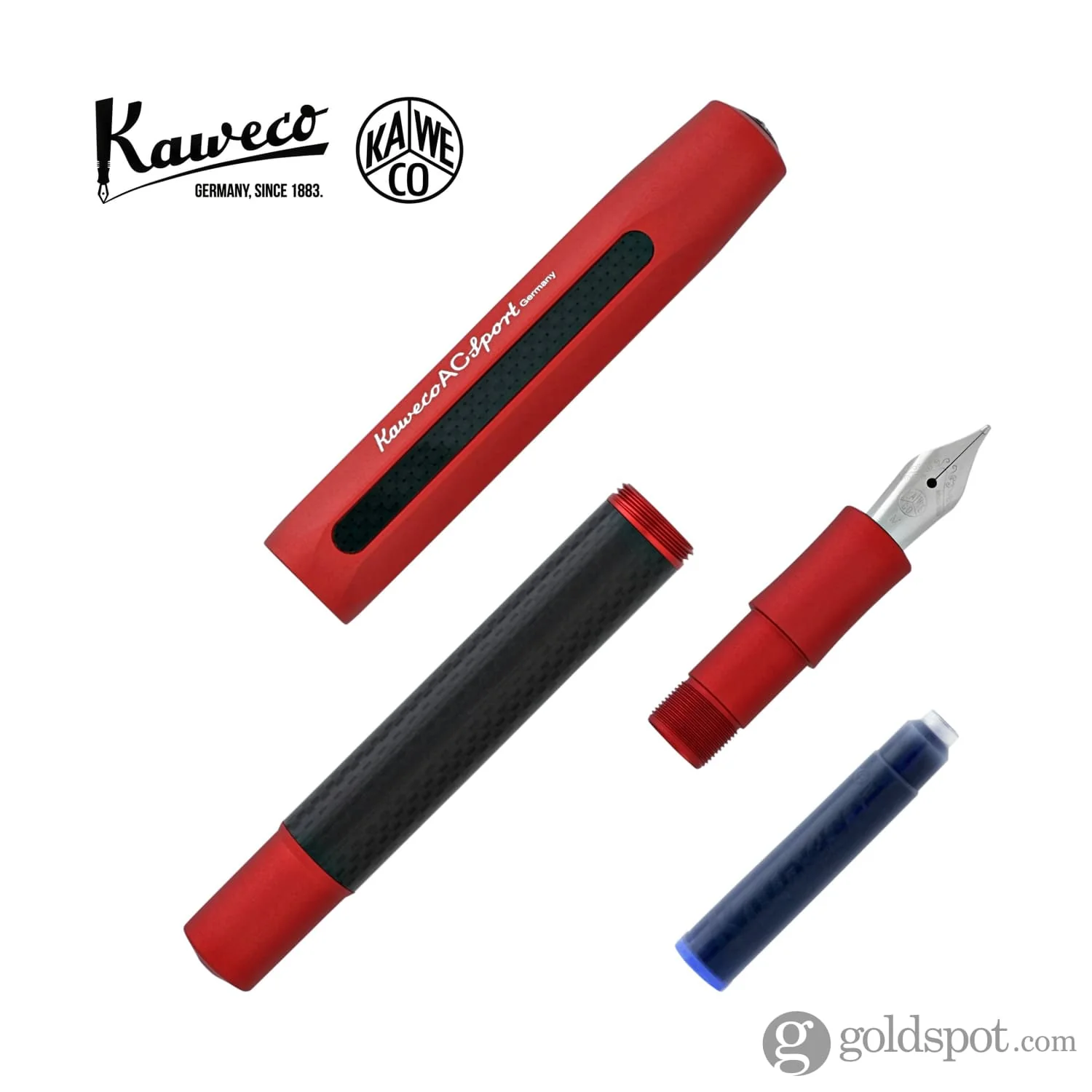 Kaweco AC Sport Fountain Pen in Carbon Red - Image 7