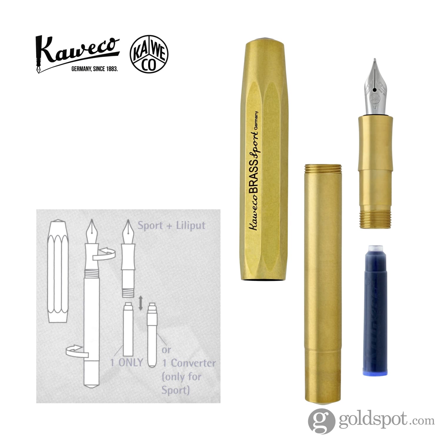 Kaweco Sport Fountain Pen in Raw Brass - Image 4
