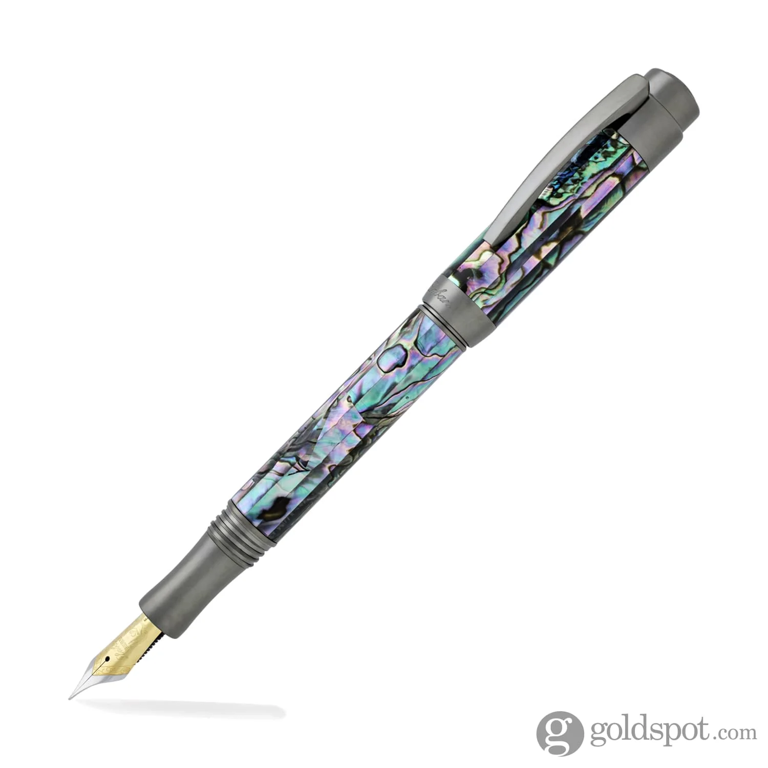 Laban Abalone Fountain Pen in New Abalone with Gunmetal Trim - Image 2