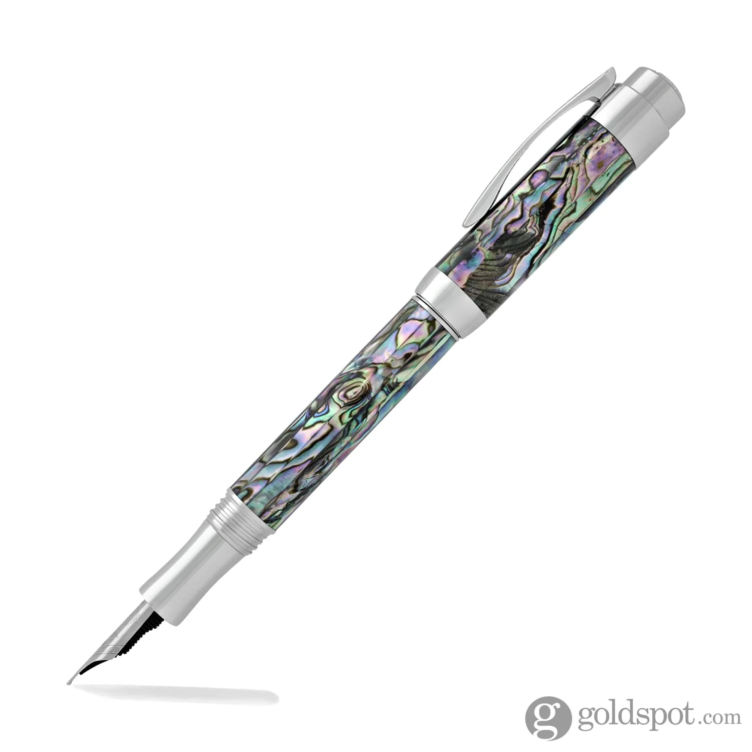 Laban Abalone Fountain Pen in New Abalone with Shiny Chrome Trim - Image 3