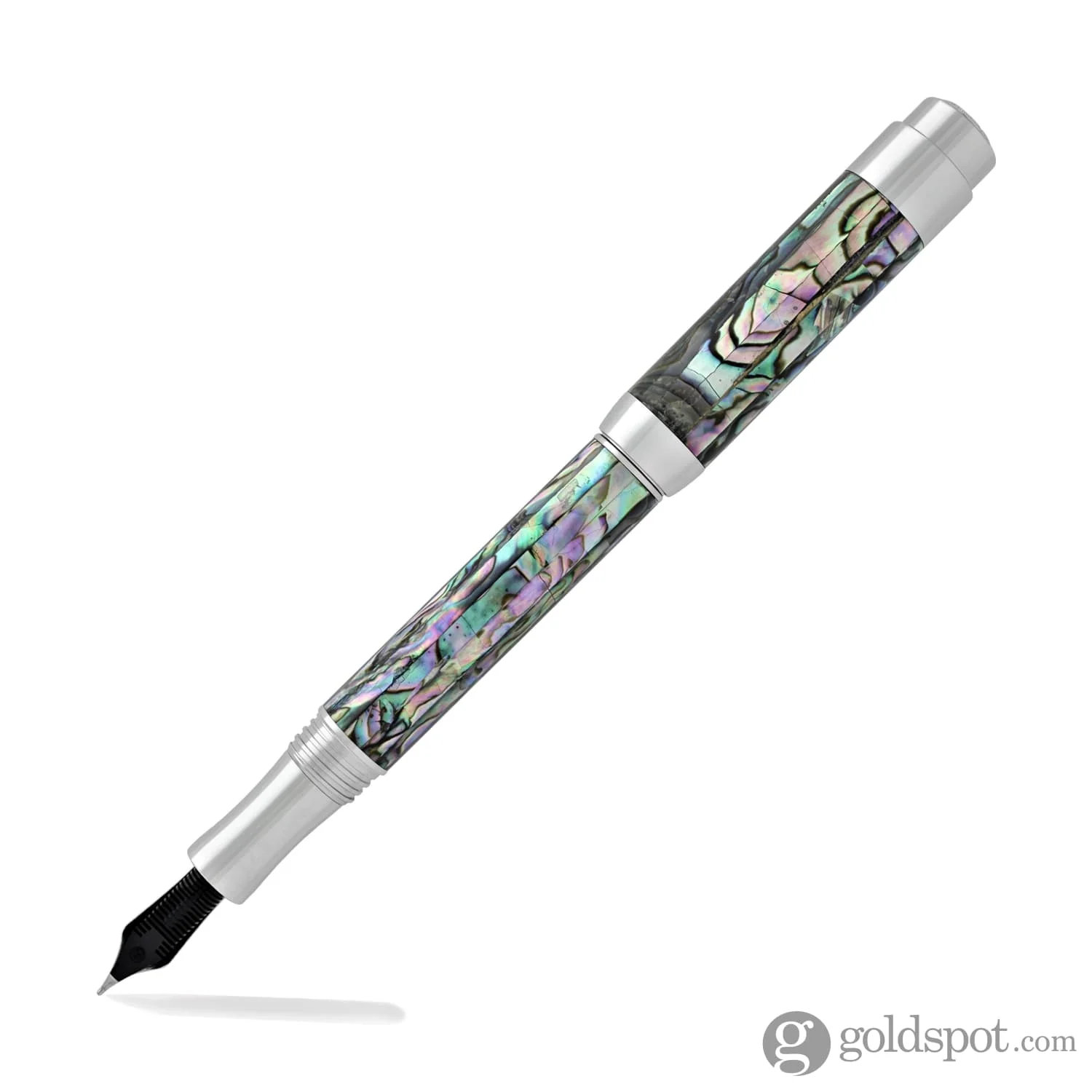 Laban Abalone Fountain Pen in New Abalone with Shiny Chrome Trim - Image 4