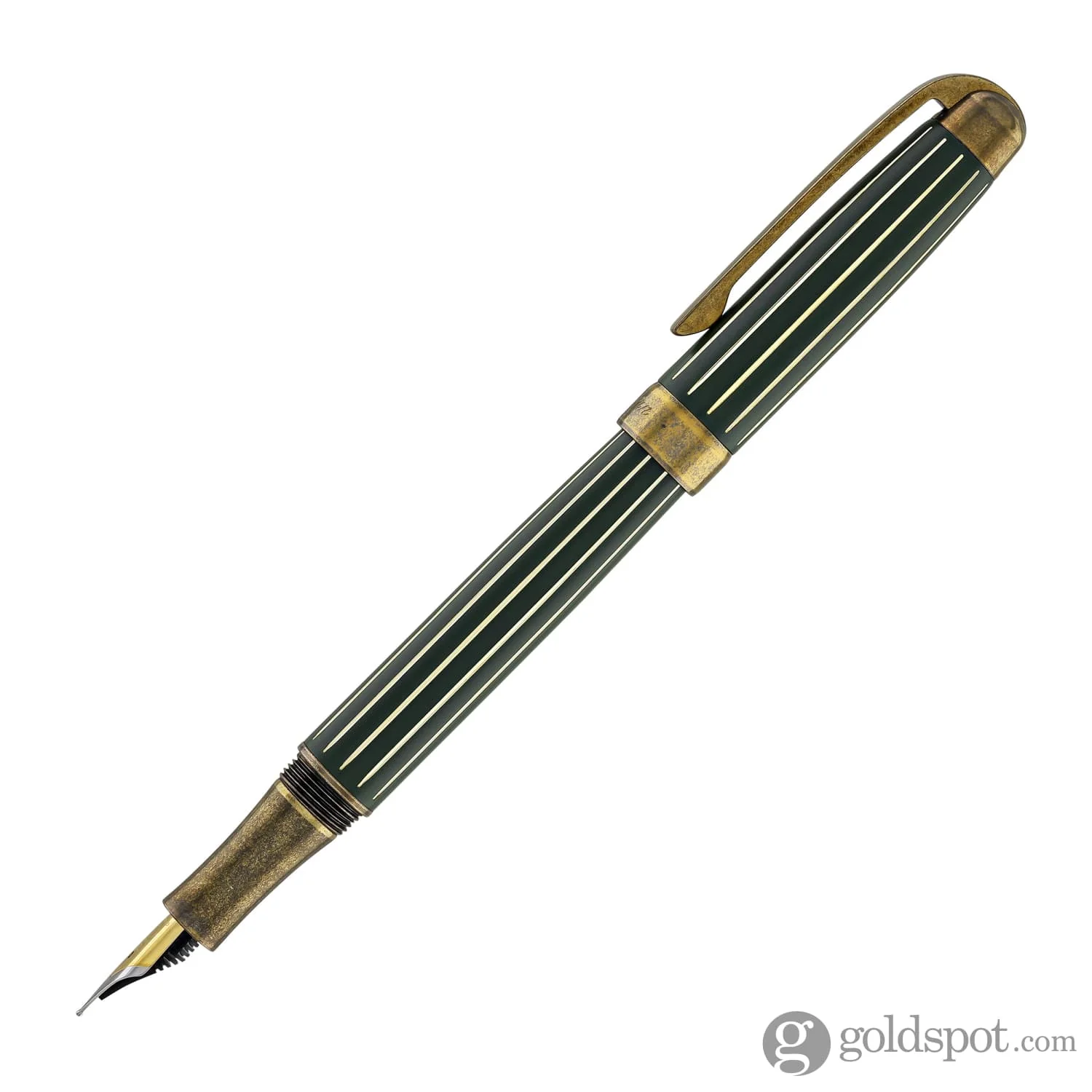 Laban Antique II Fountain Pen in Green with Lines - Image 4