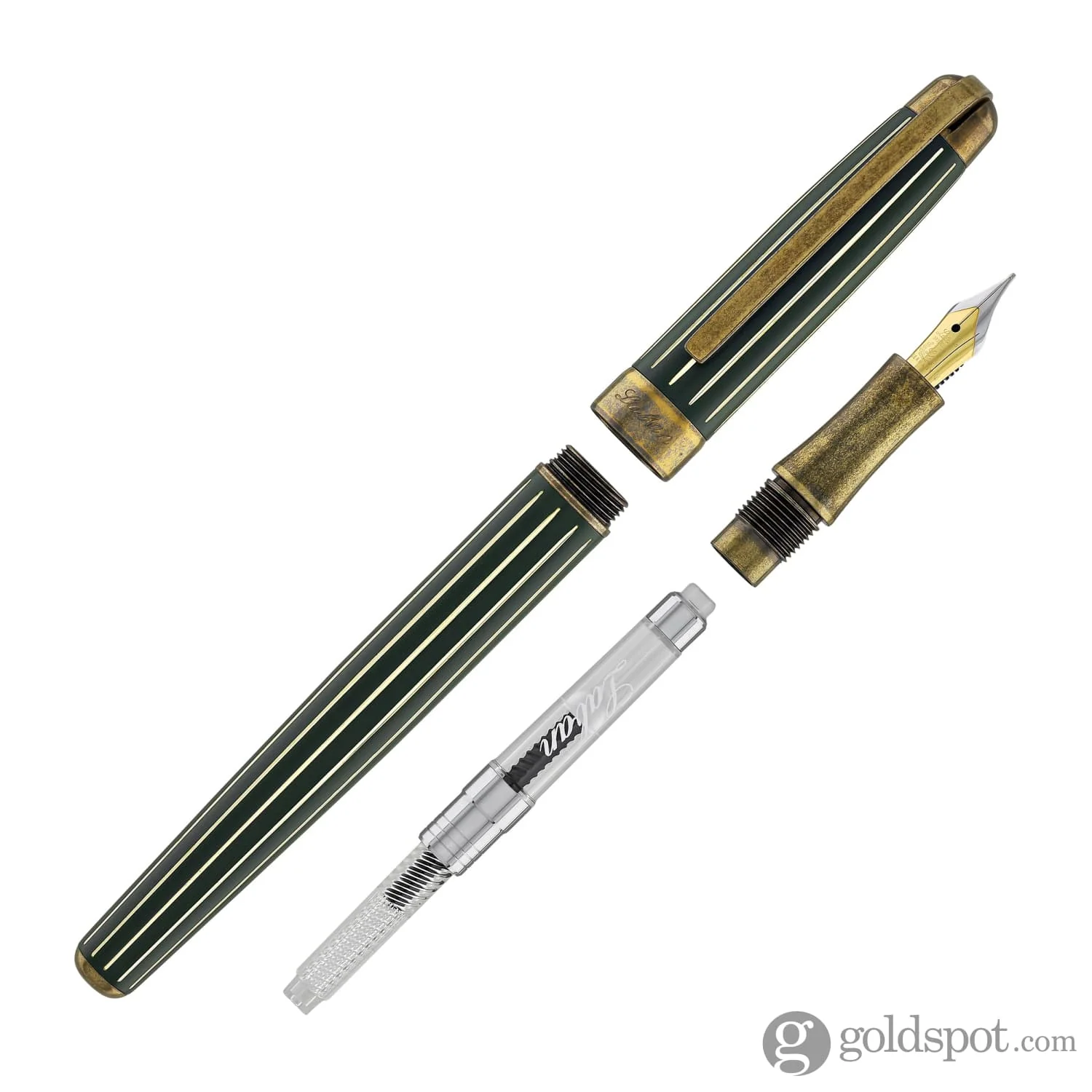 Laban Antique II Fountain Pen in Green with Lines - Image 7