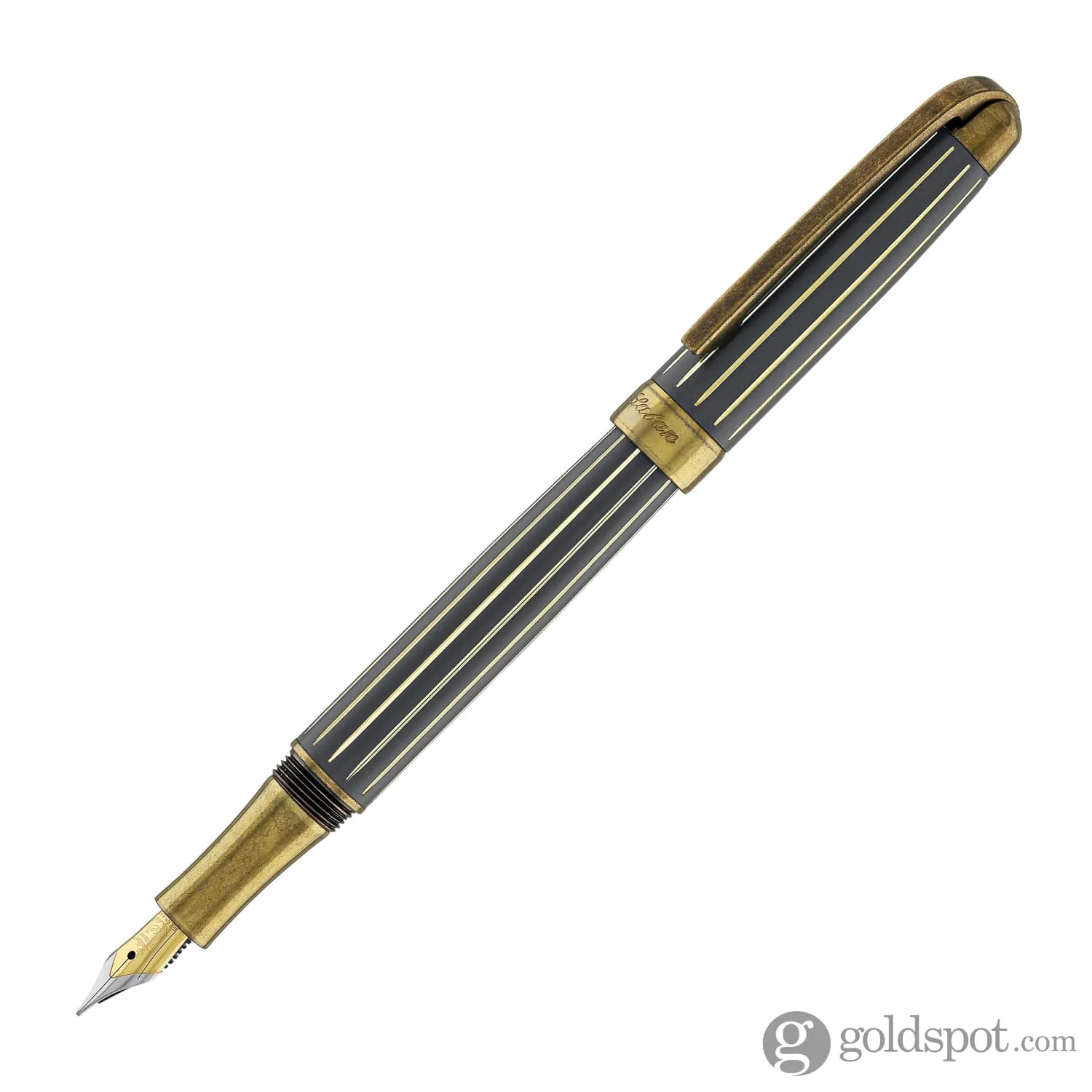 Laban Antique II Fountain Pen in Grey with Lines - Image 3
