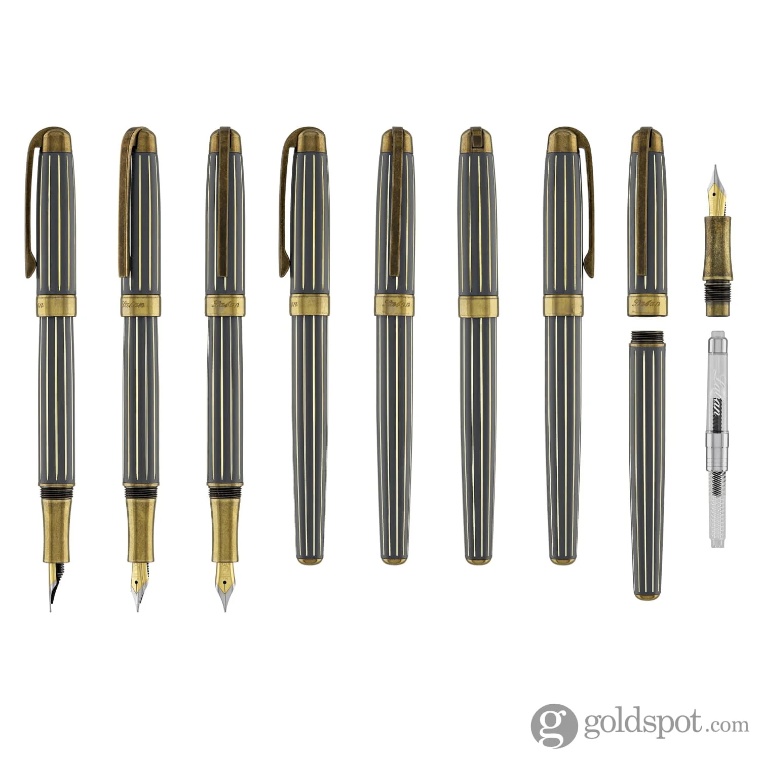 Laban Antique II Fountain Pen in Grey with Lines - Image 8