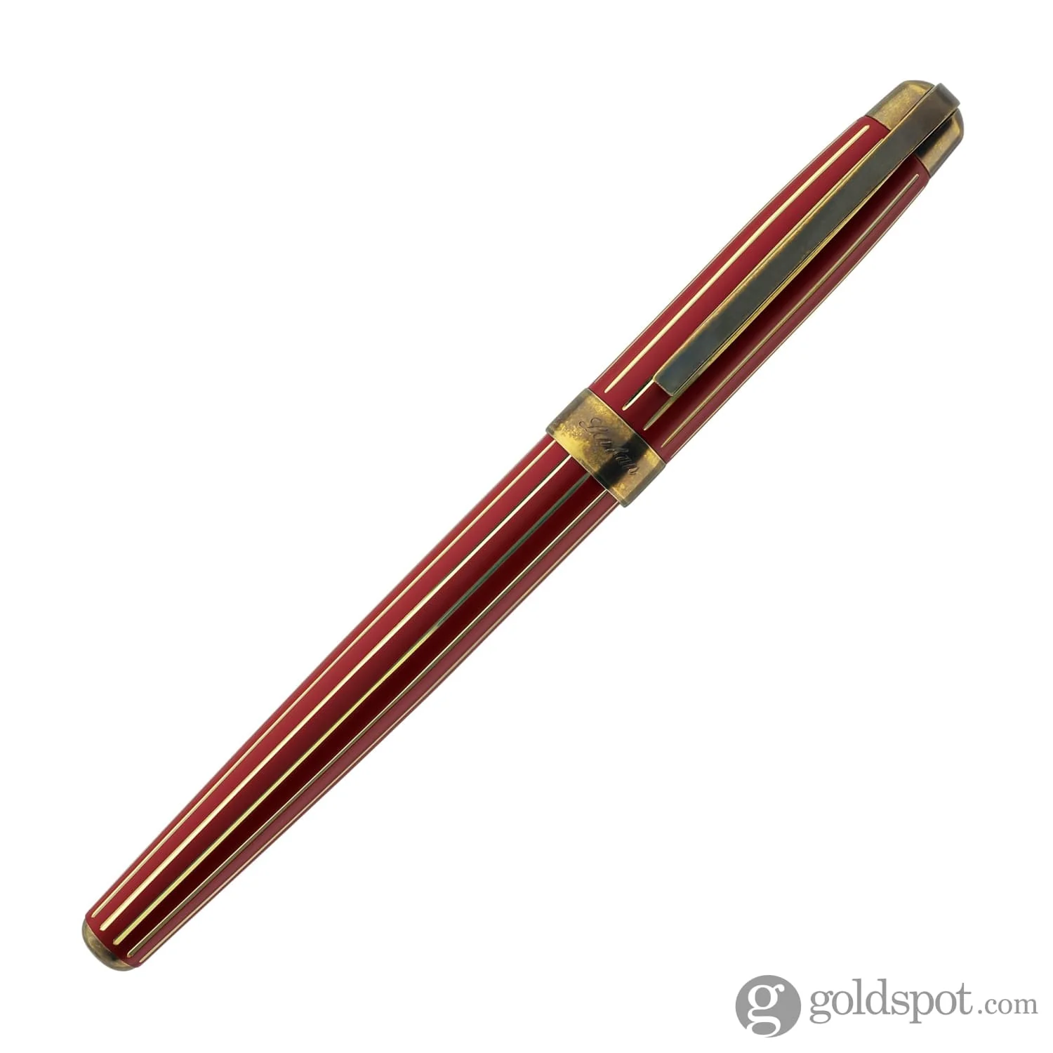 Laban Antique II Fountain Pen in Red with Gold Lines - Image 2