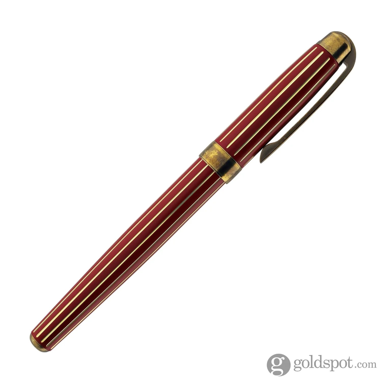 Laban Antique II Fountain Pen in Red with Gold Lines - Image 4