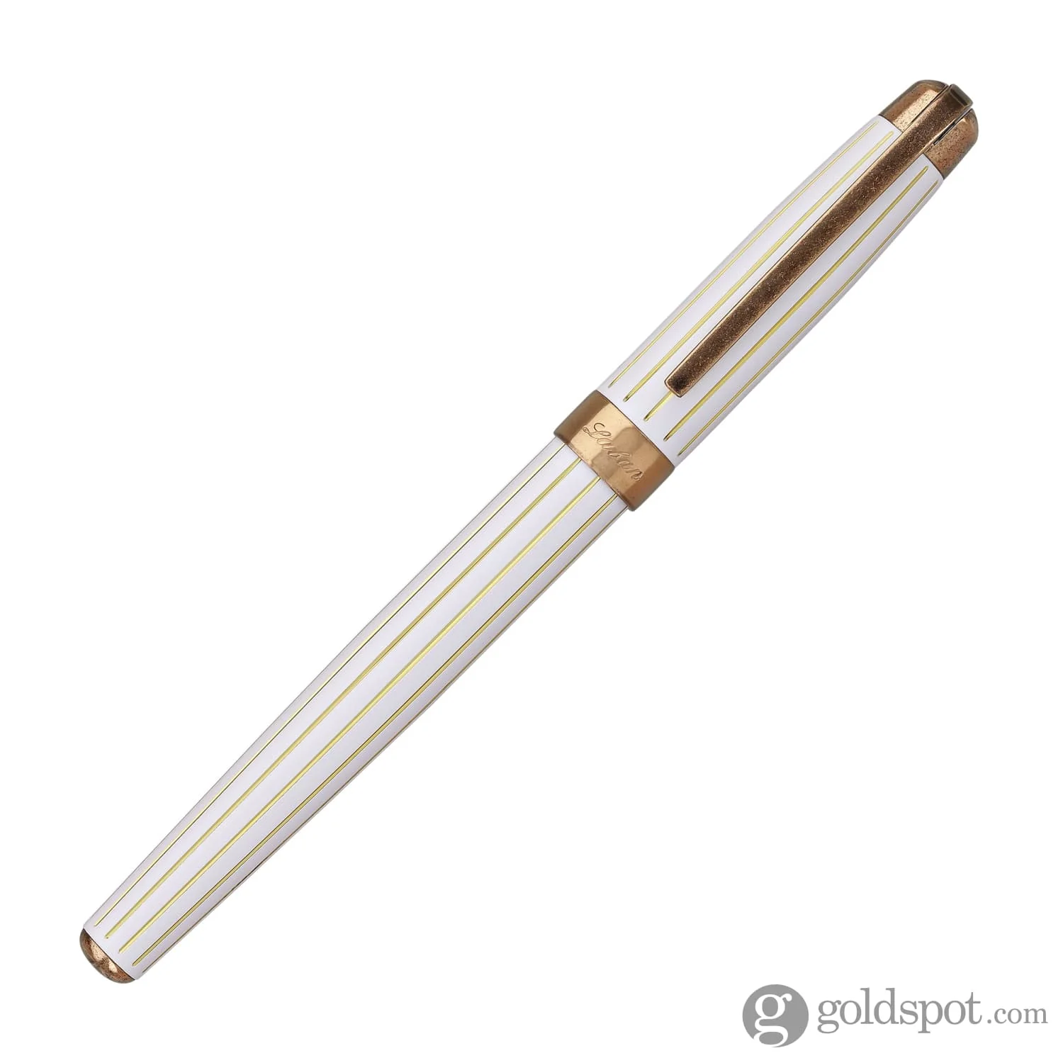 Laban Antique II Fountain Pen in White with Lines - Image 2
