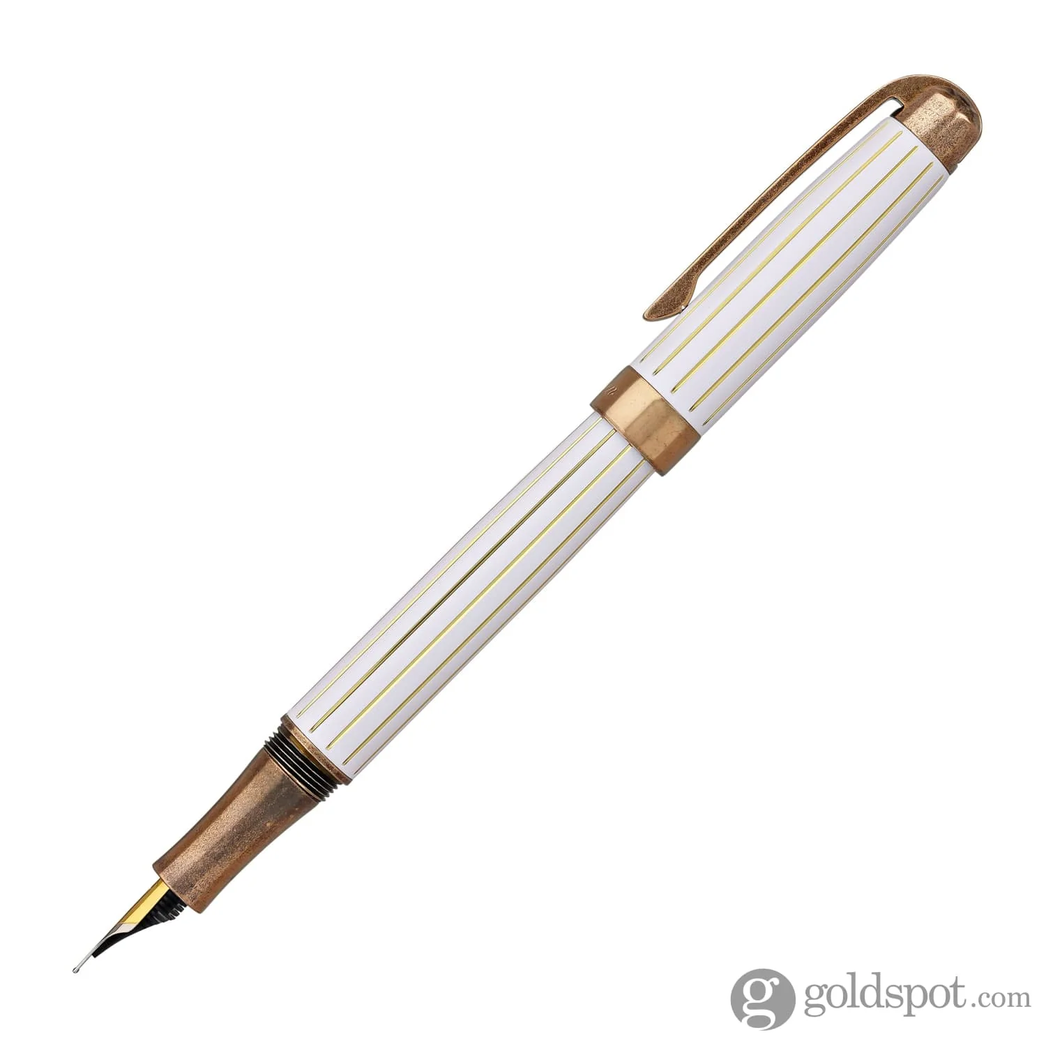 Laban Antique II Fountain Pen in White with Lines - Image 6