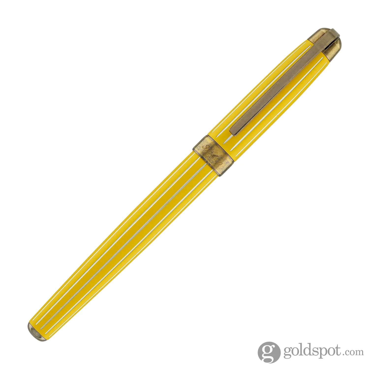 Laban Antique II Fountain Pen in Yellow with Lines - Image 2