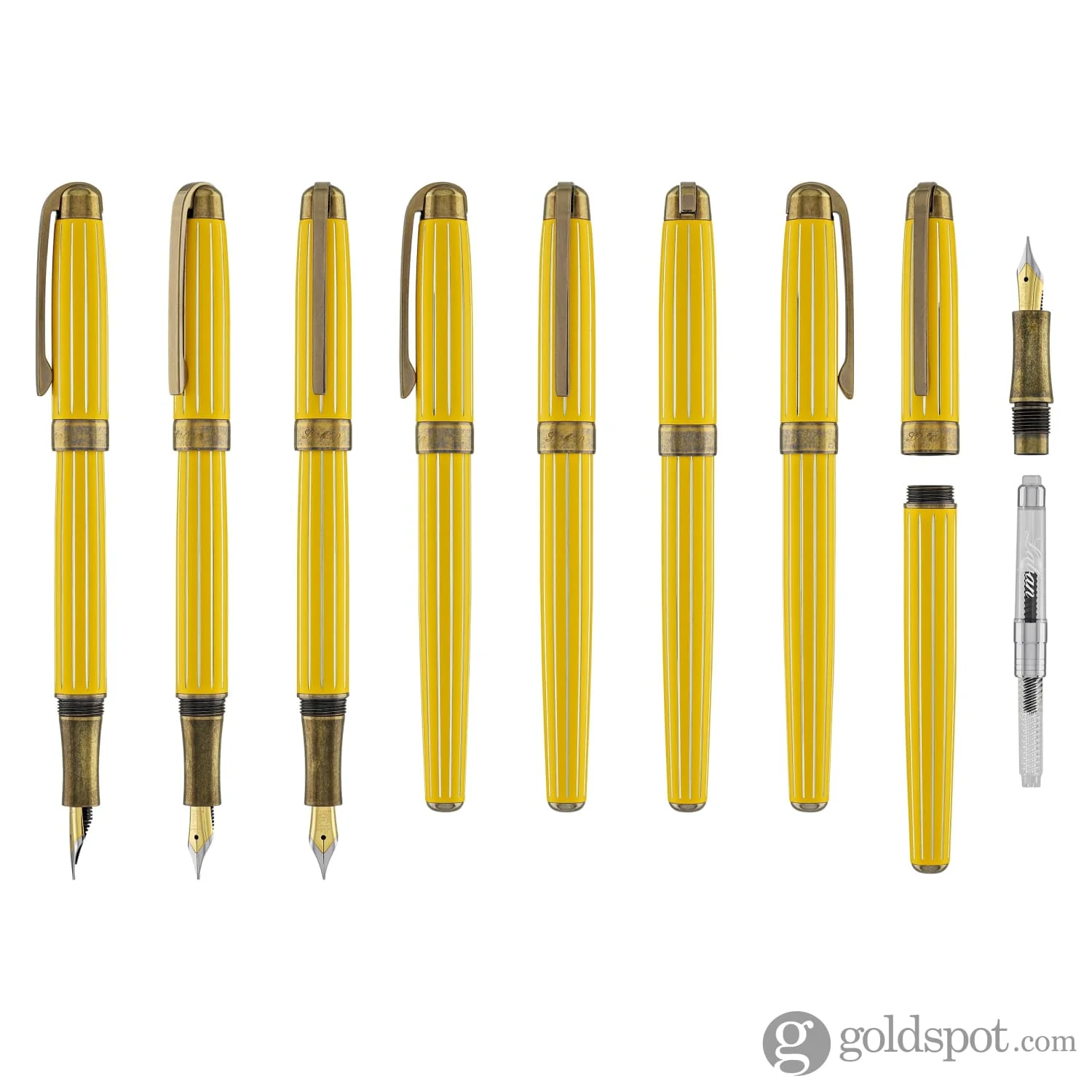 Laban Antique II Fountain Pen in Yellow with Lines - Image 8