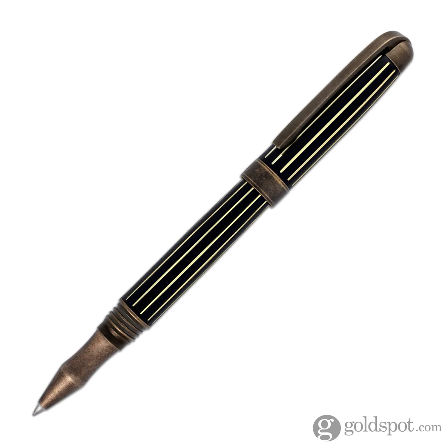 Laban Antique II Rollerball Pen in Rose Gold with Lines - Image 2