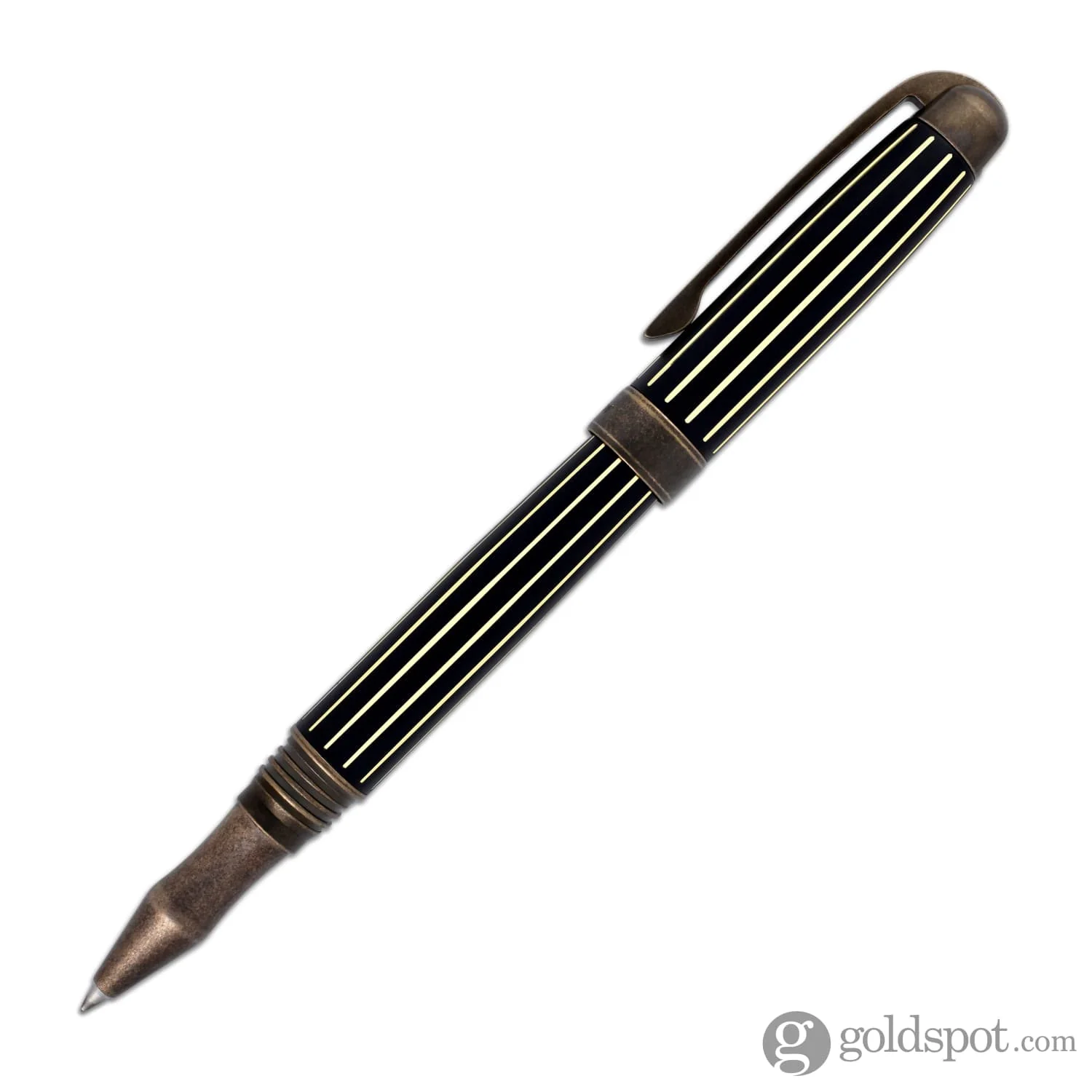 Laban Antique II Rollerball Pen in Rose Gold with Lines - Image 3