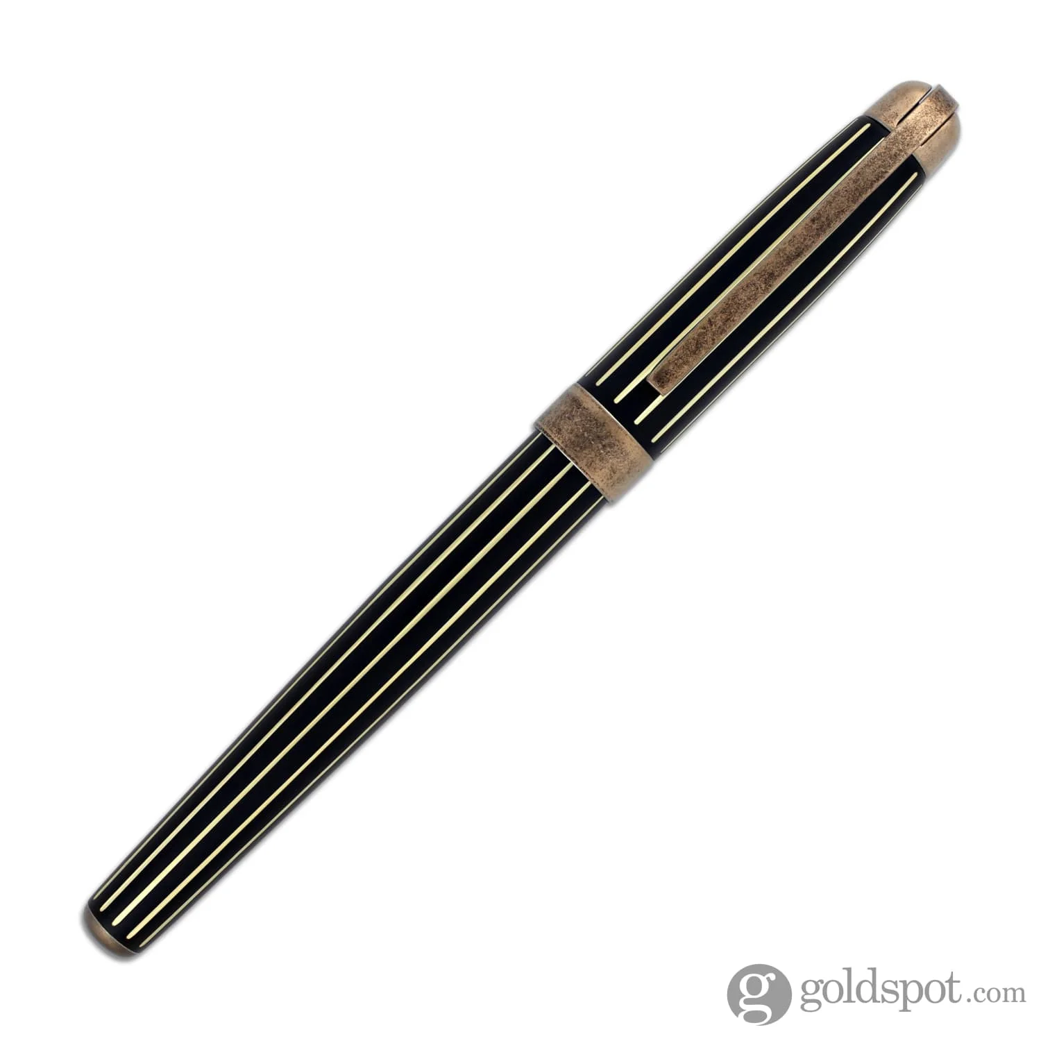 Laban Antique II Rollerball Pen in Rose Gold with Lines - Image 4