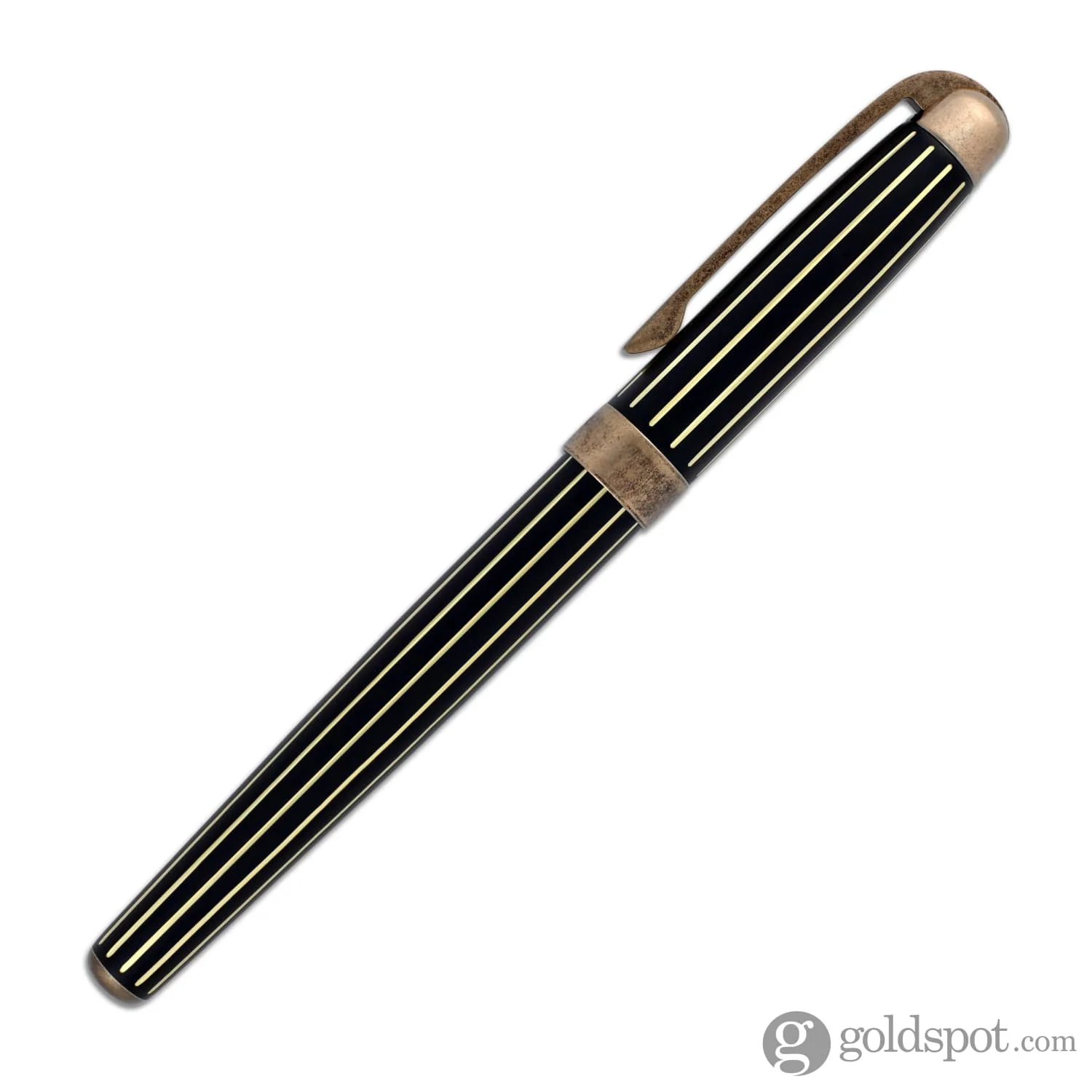 Laban Antique II Rollerball Pen in Rose Gold with Lines - Image 5