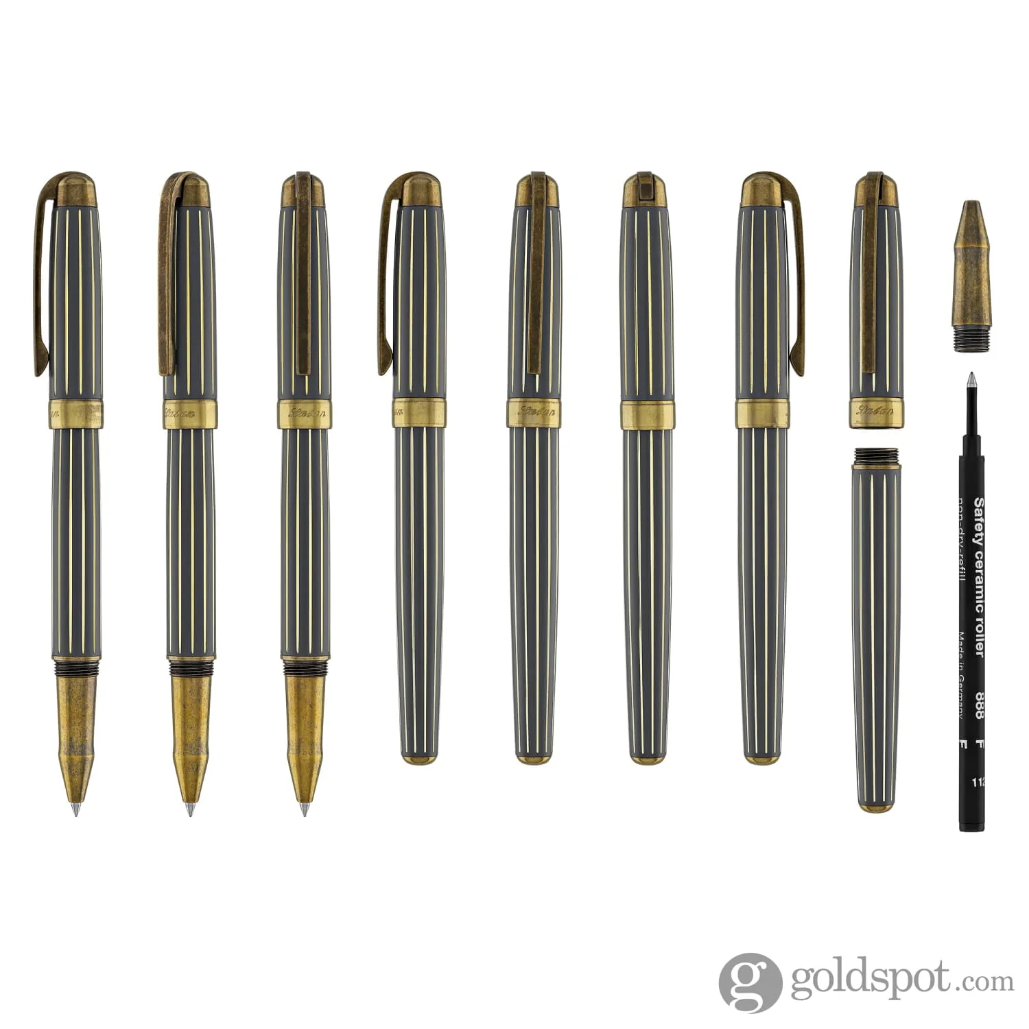 Laban Antique II Rollerball Pen in Grey with Lines - Image 8
