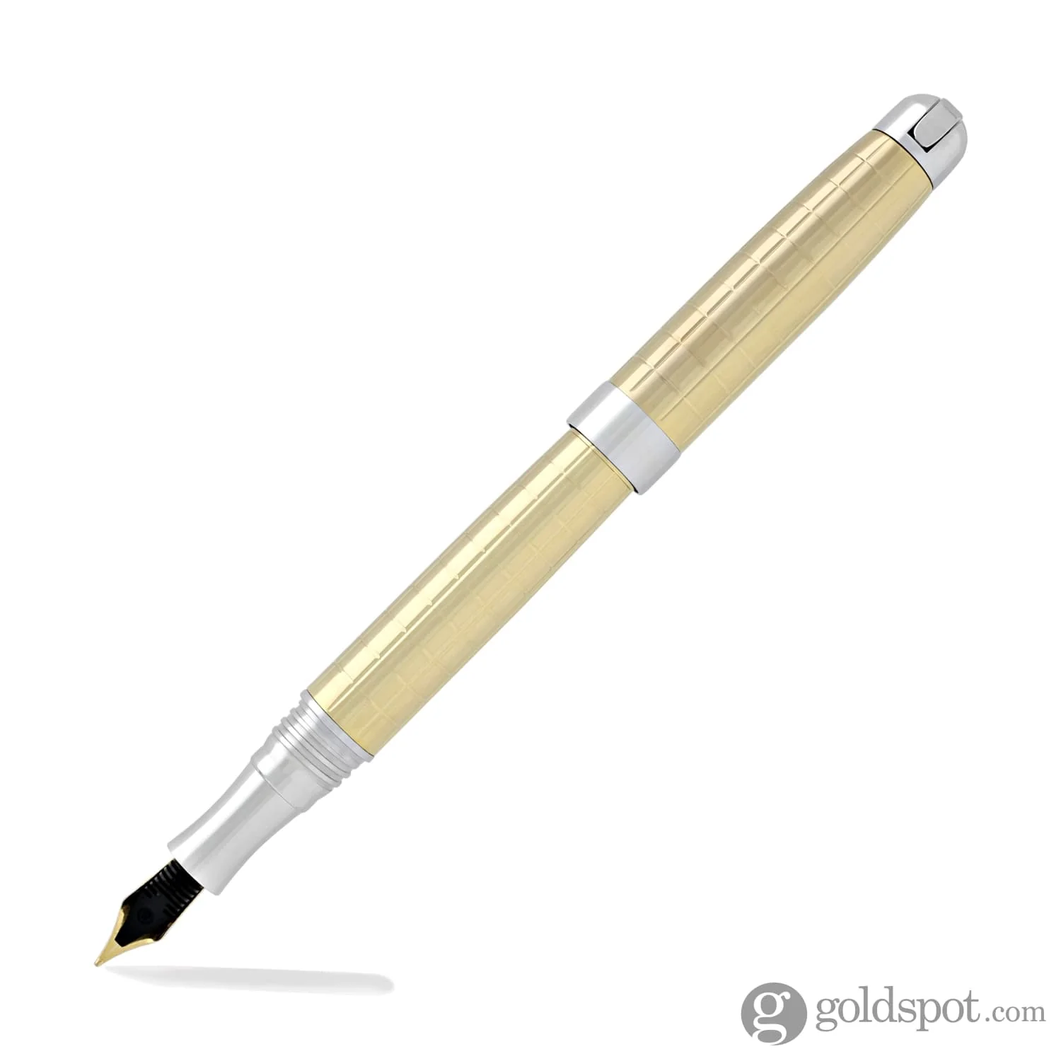 Laban Gold and Rose Gold Fountain Pen in Gold with Crisscross - Medium Point - Image 4