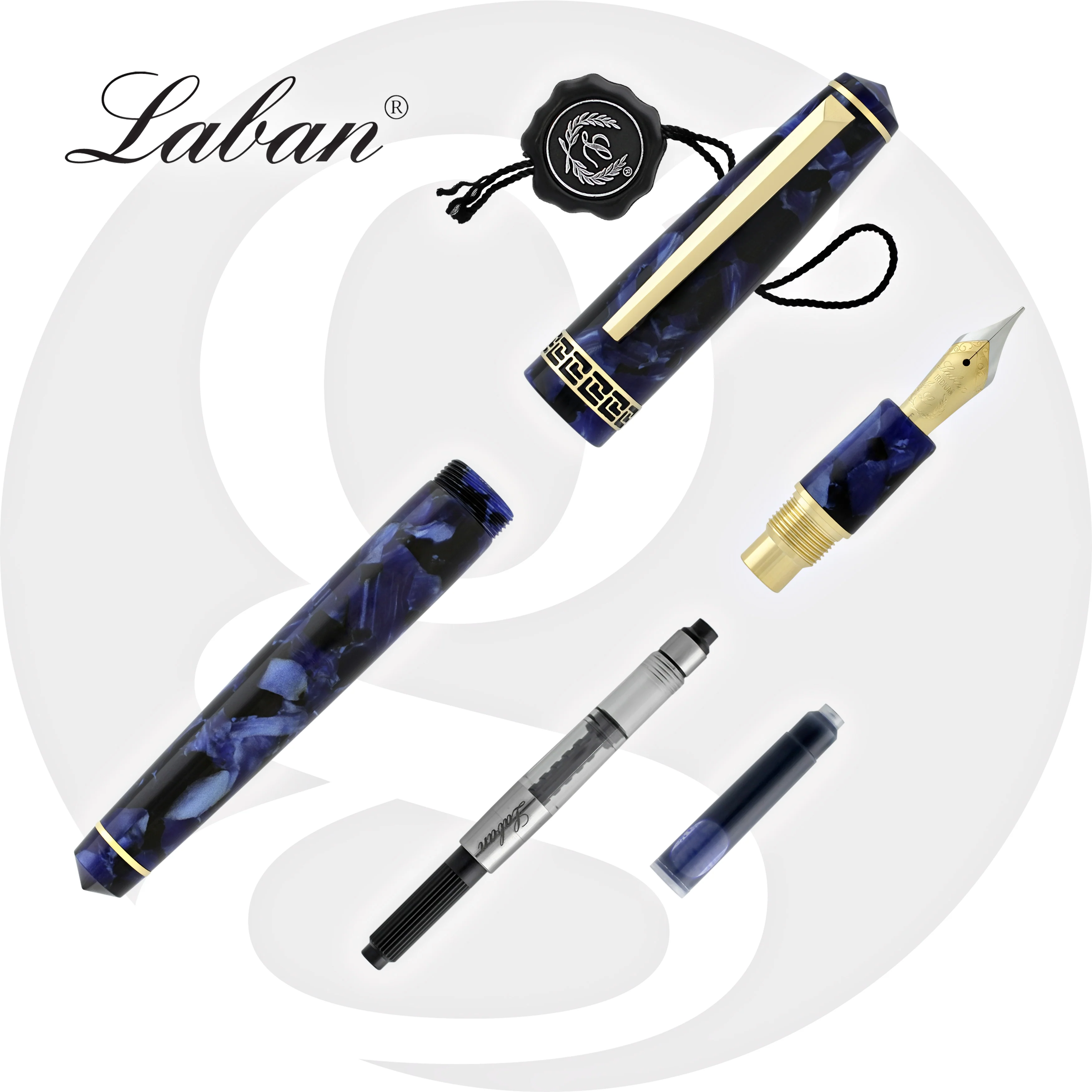 Laban Rosa Fountain Pen in Blue Marble - Image 7