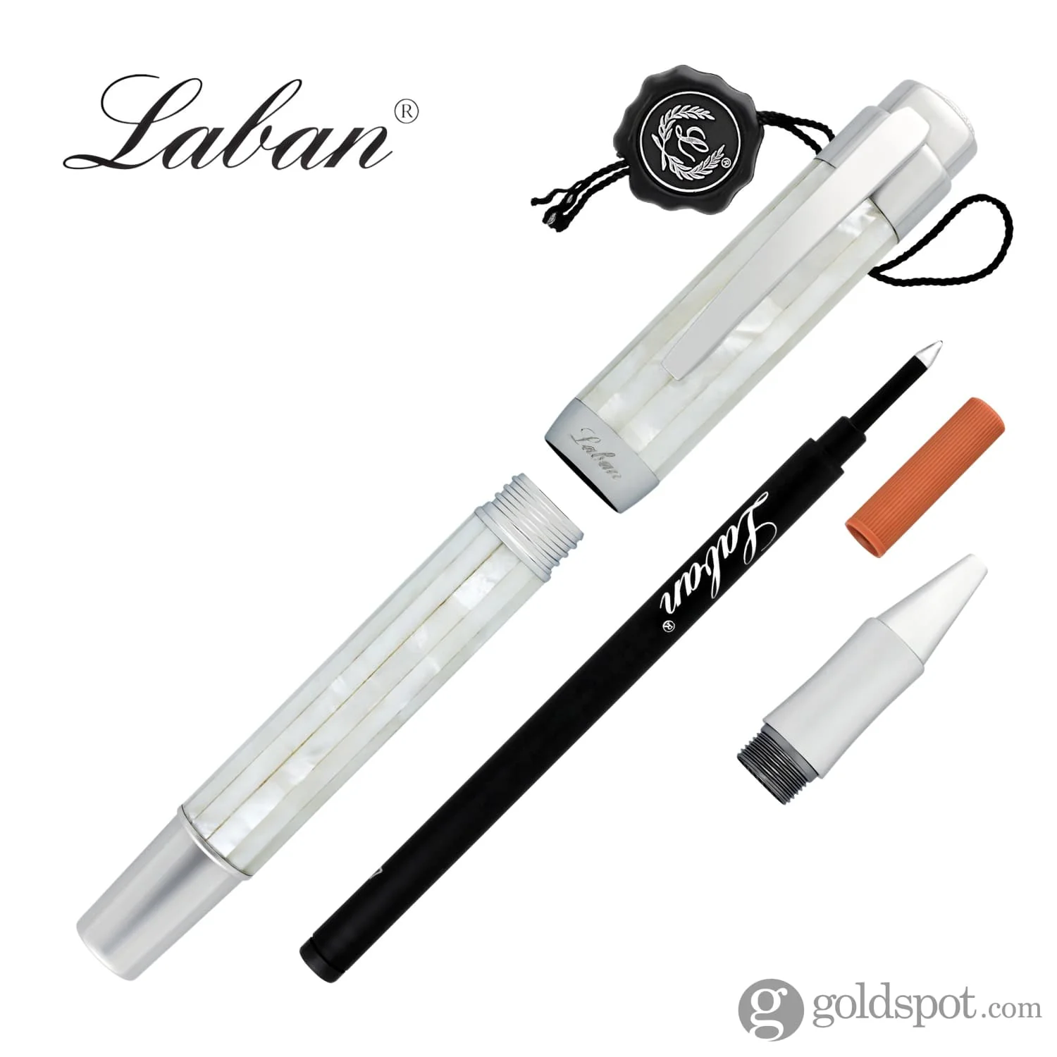 Laban Mother of Pearl Rollerball Pen in White - Image 6