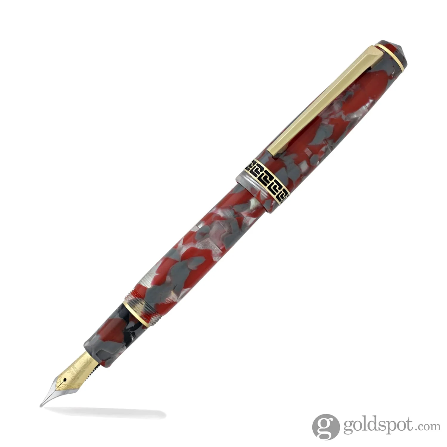 Laban Rosa Fountain Pen in Red and Gray Marbled - Image 2