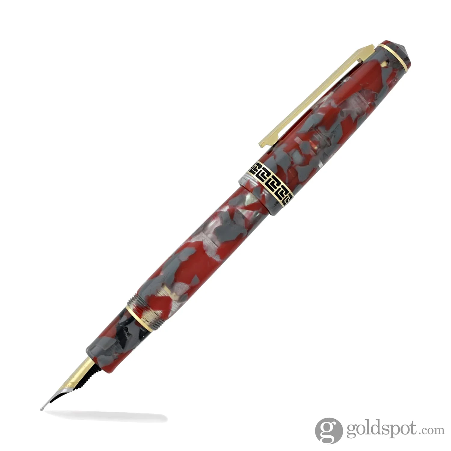 Laban Rosa Fountain Pen in Red and Gray Marbled - Image 3