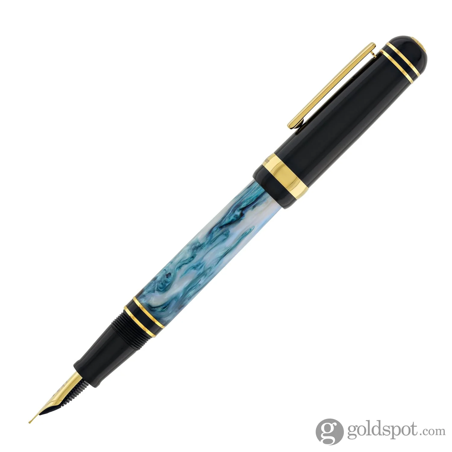 Laban 325 Glacier Black Abalone Fountain Pen in Teal - Image 4