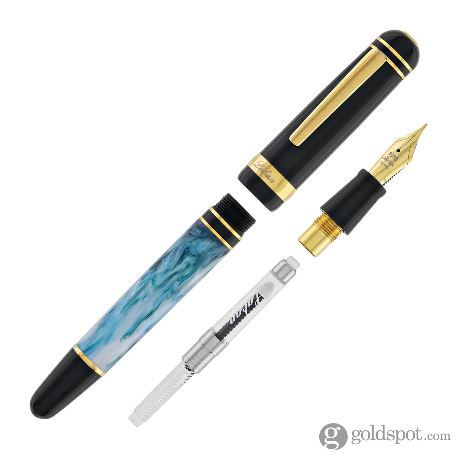 Laban 325 Glacier Black Abalone Fountain Pen in Teal - Image 7