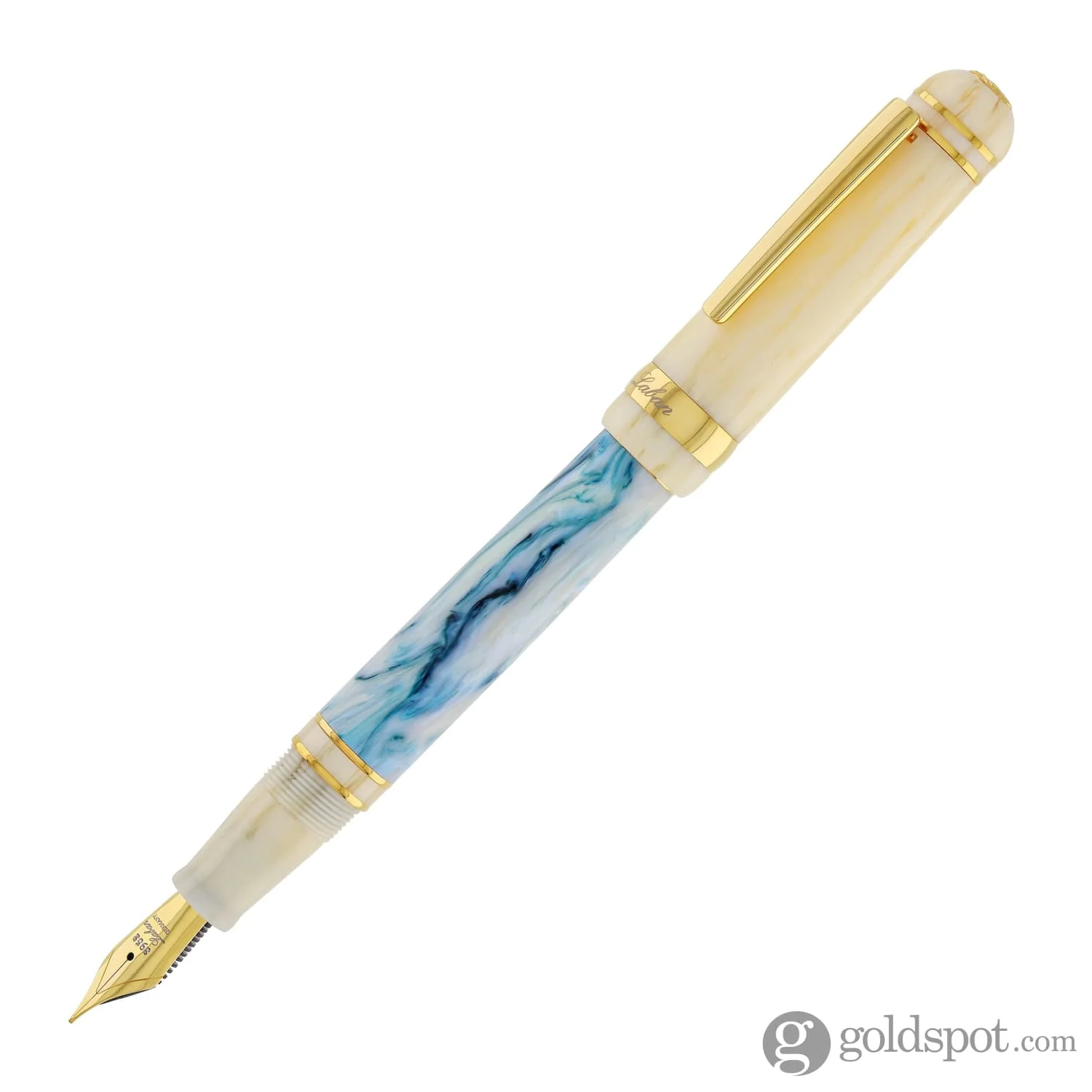 Laban 325 Glacier Cream Abalone Fountain Pen in Teal - Image 3