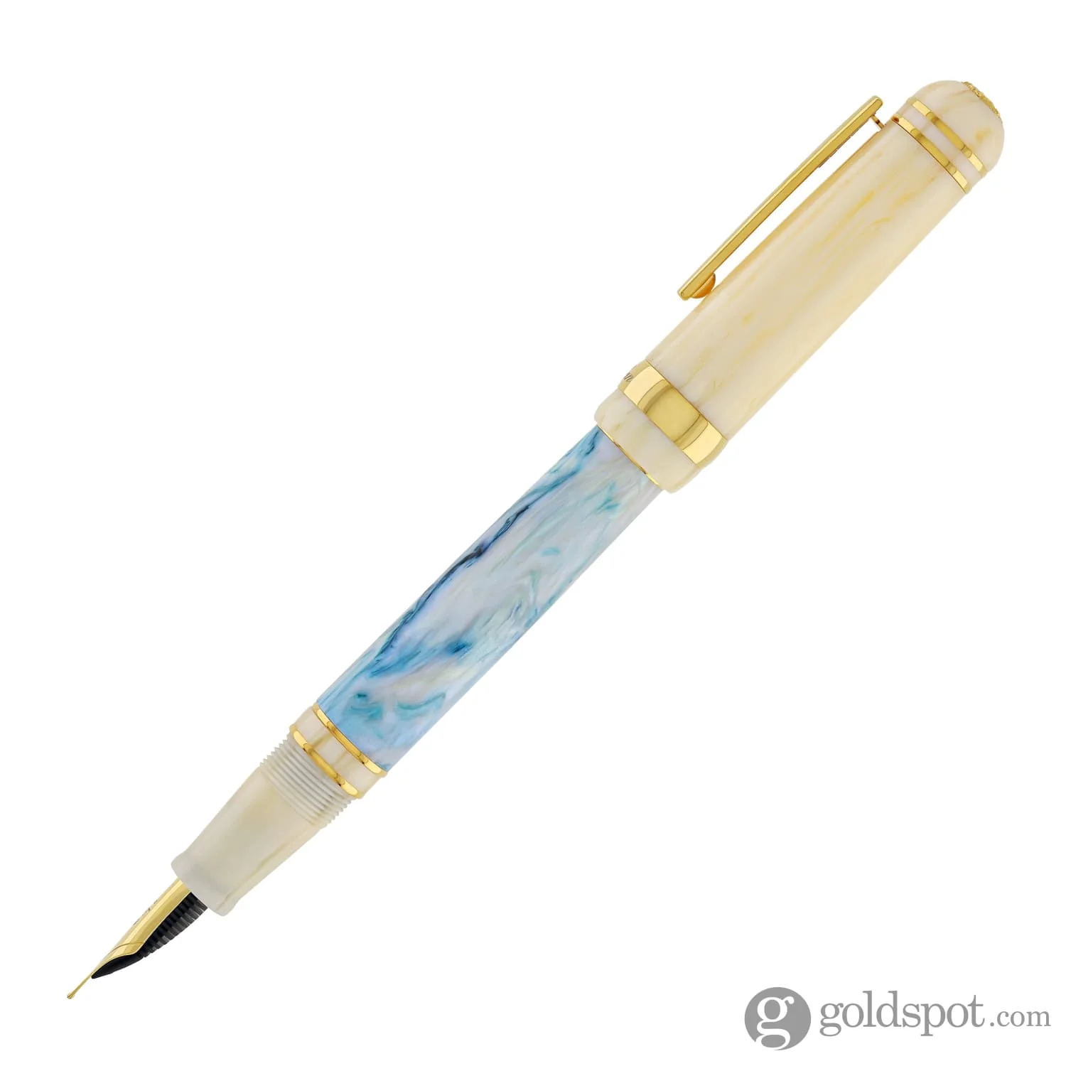 Laban 325 Glacier Cream Abalone Fountain Pen in Teal - Image 4
