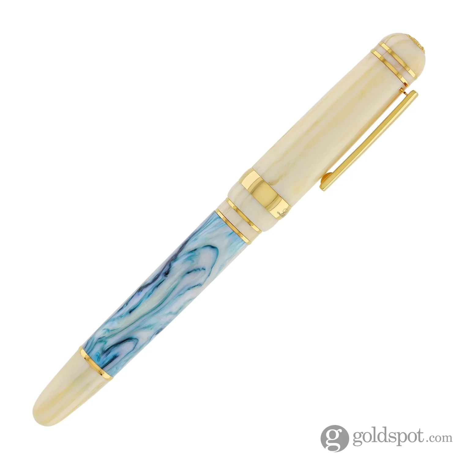 Laban 325 Glacier Cream Abalone Fountain Pen in Teal - Image 6