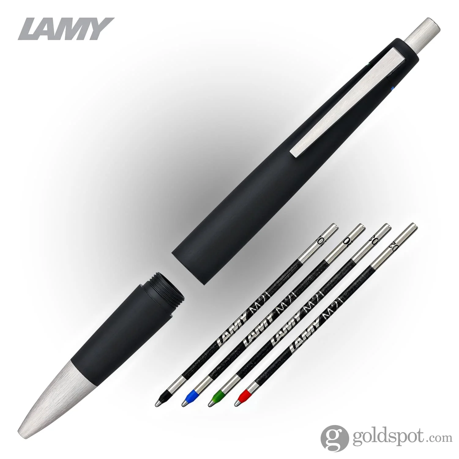 Lamy 2000 Ballpoint in 4 Color with Brushed Stainless Steel Clip - Image 6