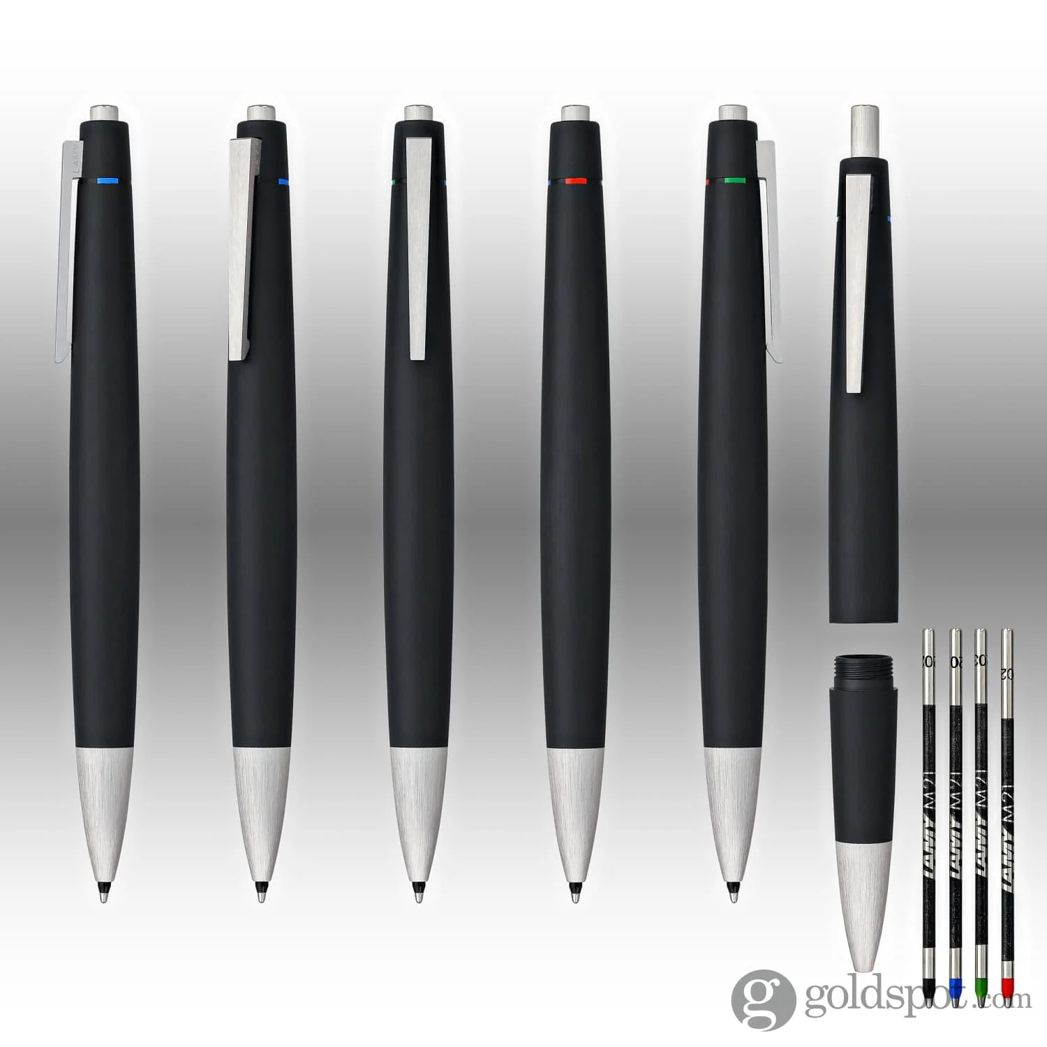 Lamy 2000 Ballpoint in 4 Color with Brushed Stainless Steel Clip - Image 7