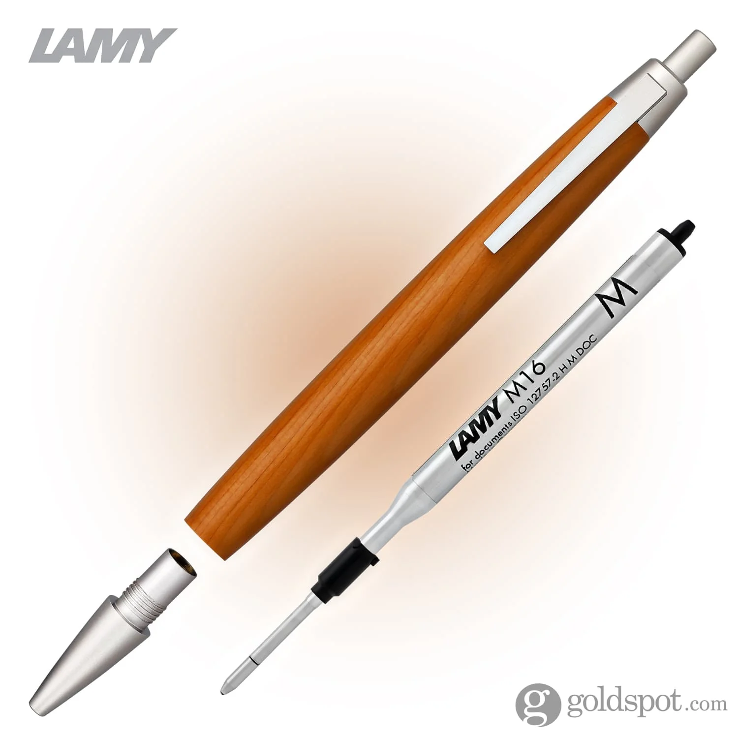 Lamy 2000 Taxus Ballpoint - Wooden Golden Brown with Silver Trim - Image 6