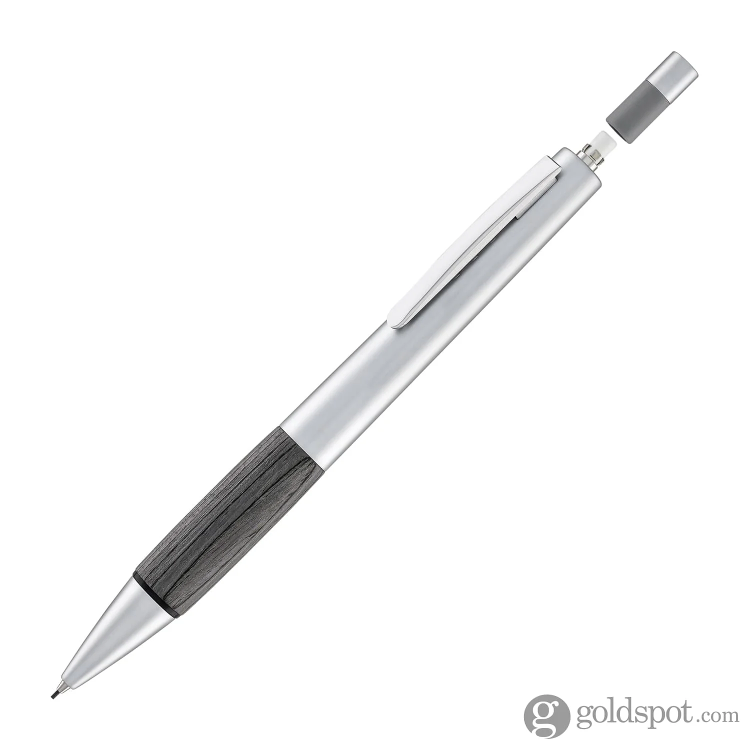 Lamy Accent Mechanical Pencil in Aluminum Grey with Wood Grip  - 0.7mm - Image 2