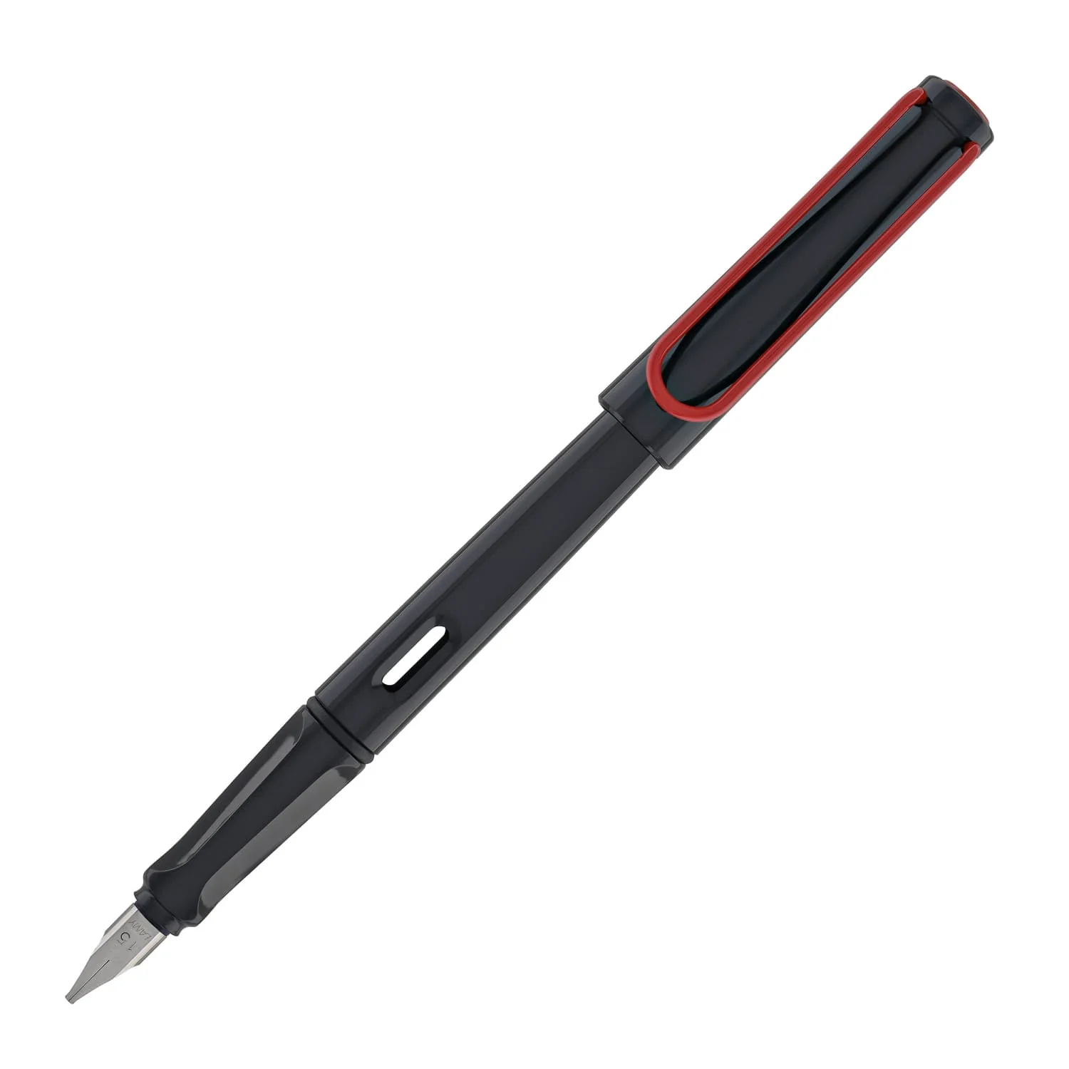Lamy Joy Calligraphy Fountain Pen in Shiny Black with Red Clip