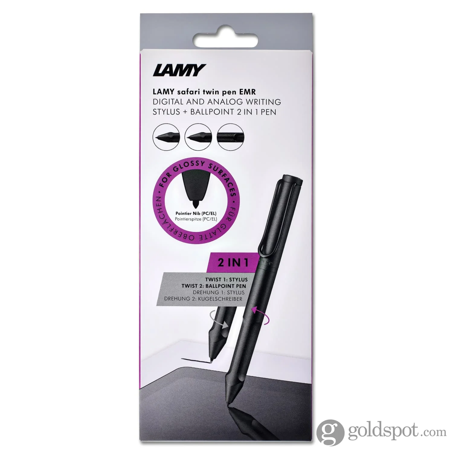 Lamy Safari EMR Twinpen Digital Writing Ballpoint Pen in All Black - PC/EL - Image 9
