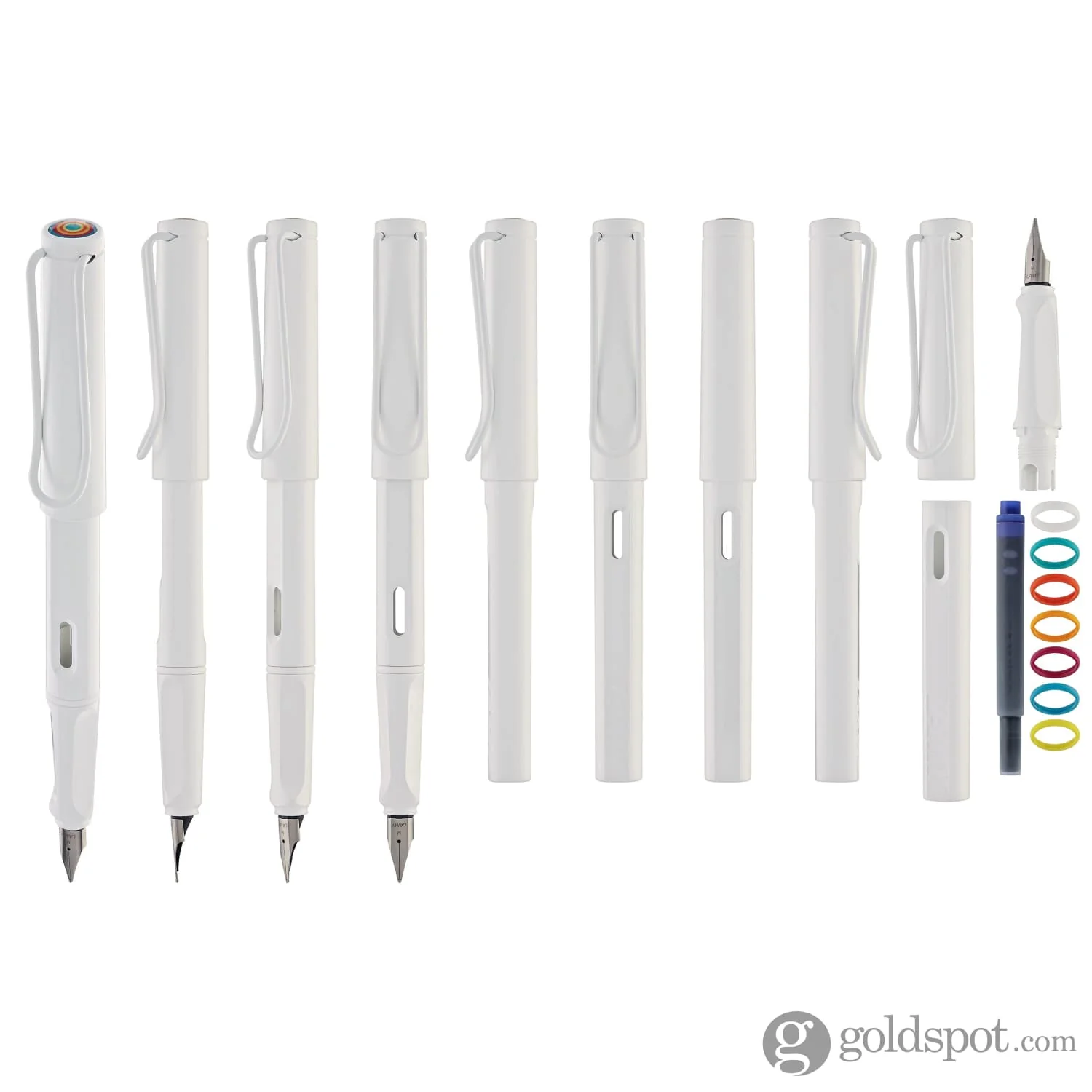 Lamy Safari Fountain Pen In All White Multi Ring Set Special Edition - Image 10