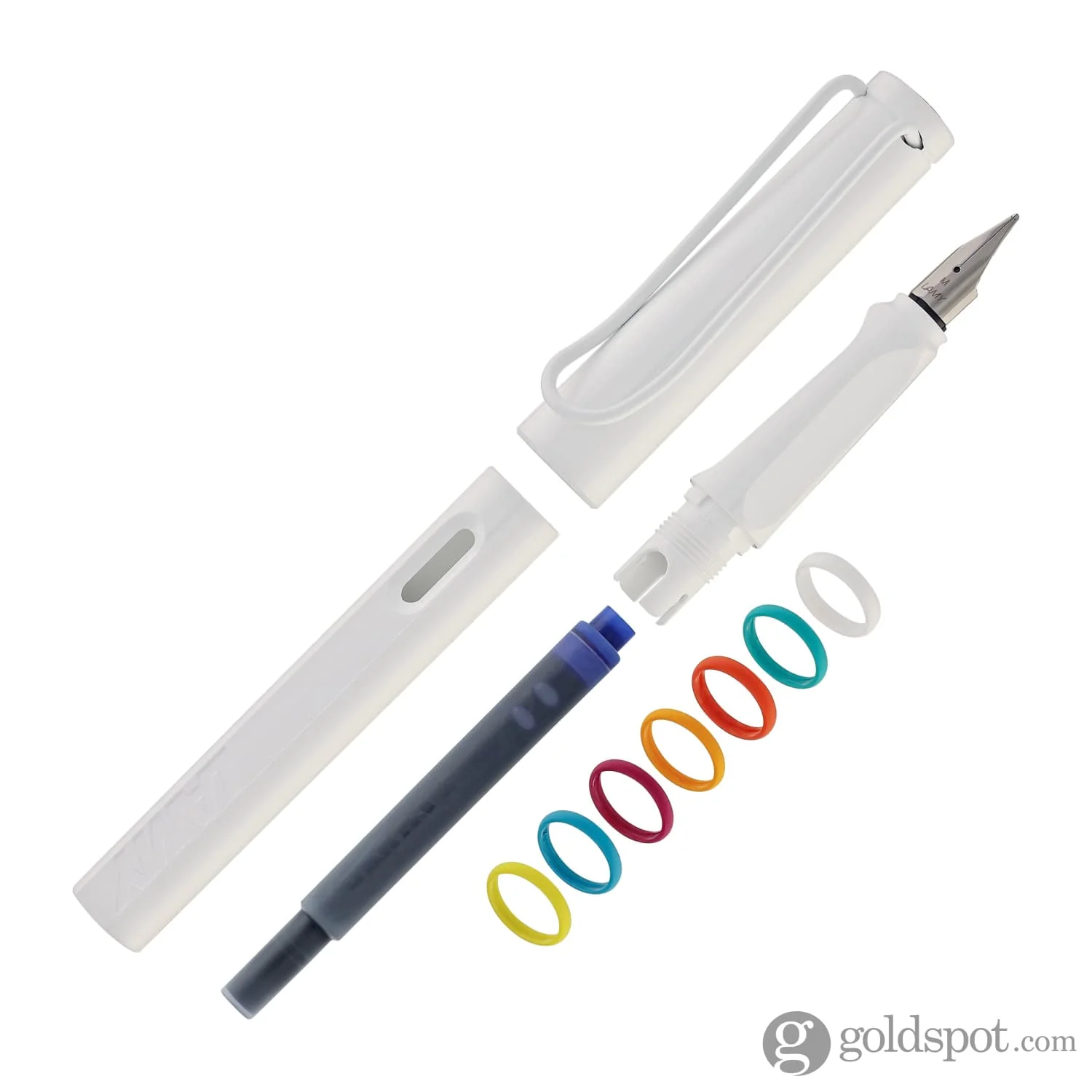 Lamy Safari Fountain Pen In All White Multi Ring Set Special Edition - Image 8