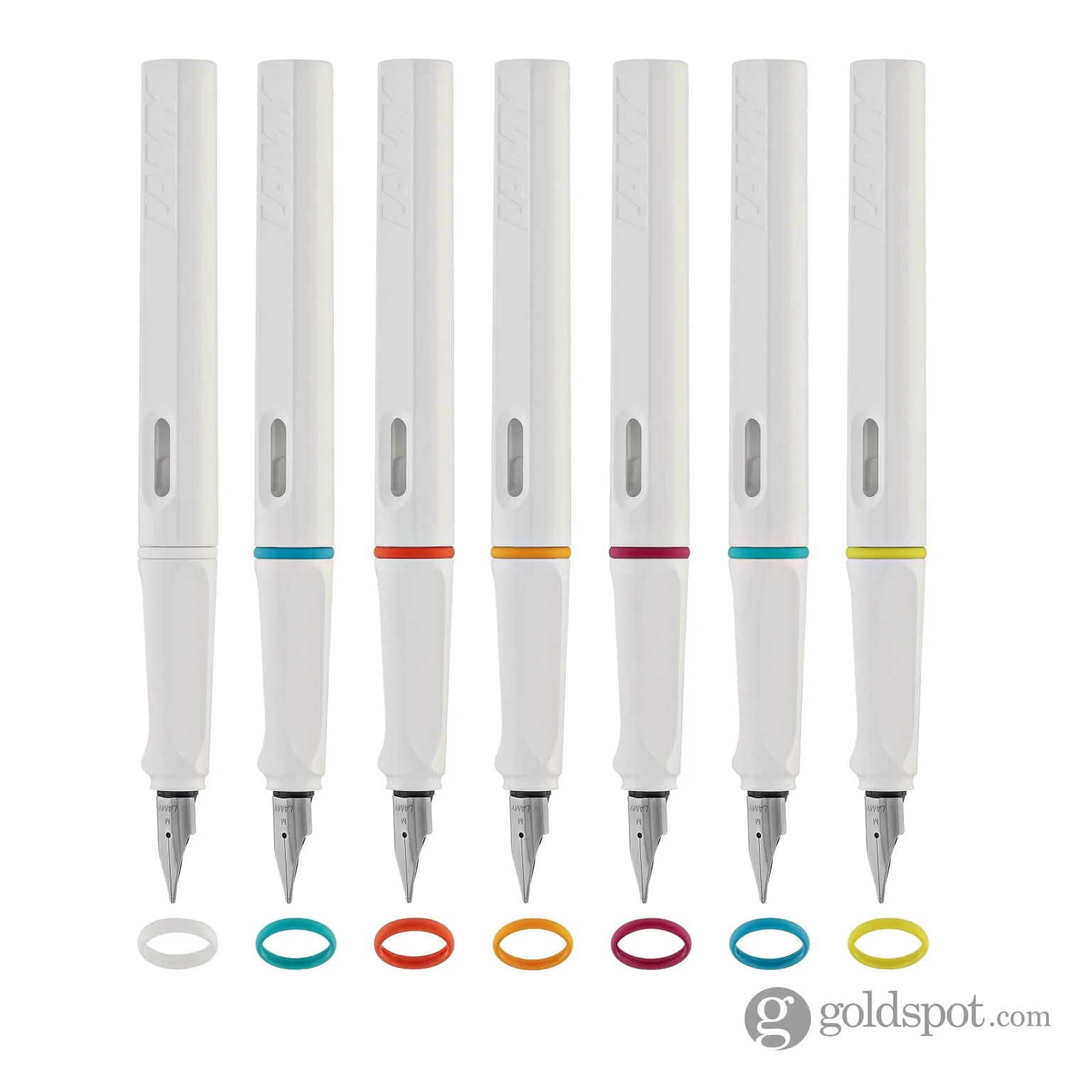Lamy Safari Fountain Pen In All White Multi Ring Set Special Edition - Image 9