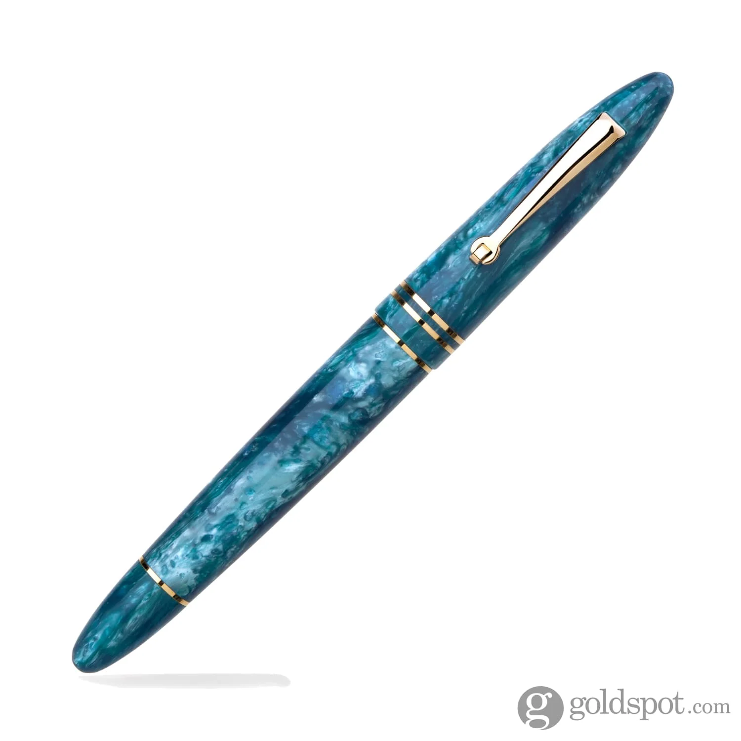 Leonardo Furore Fountain Pen in Emerald Blue with Gold Trim - Image 2
