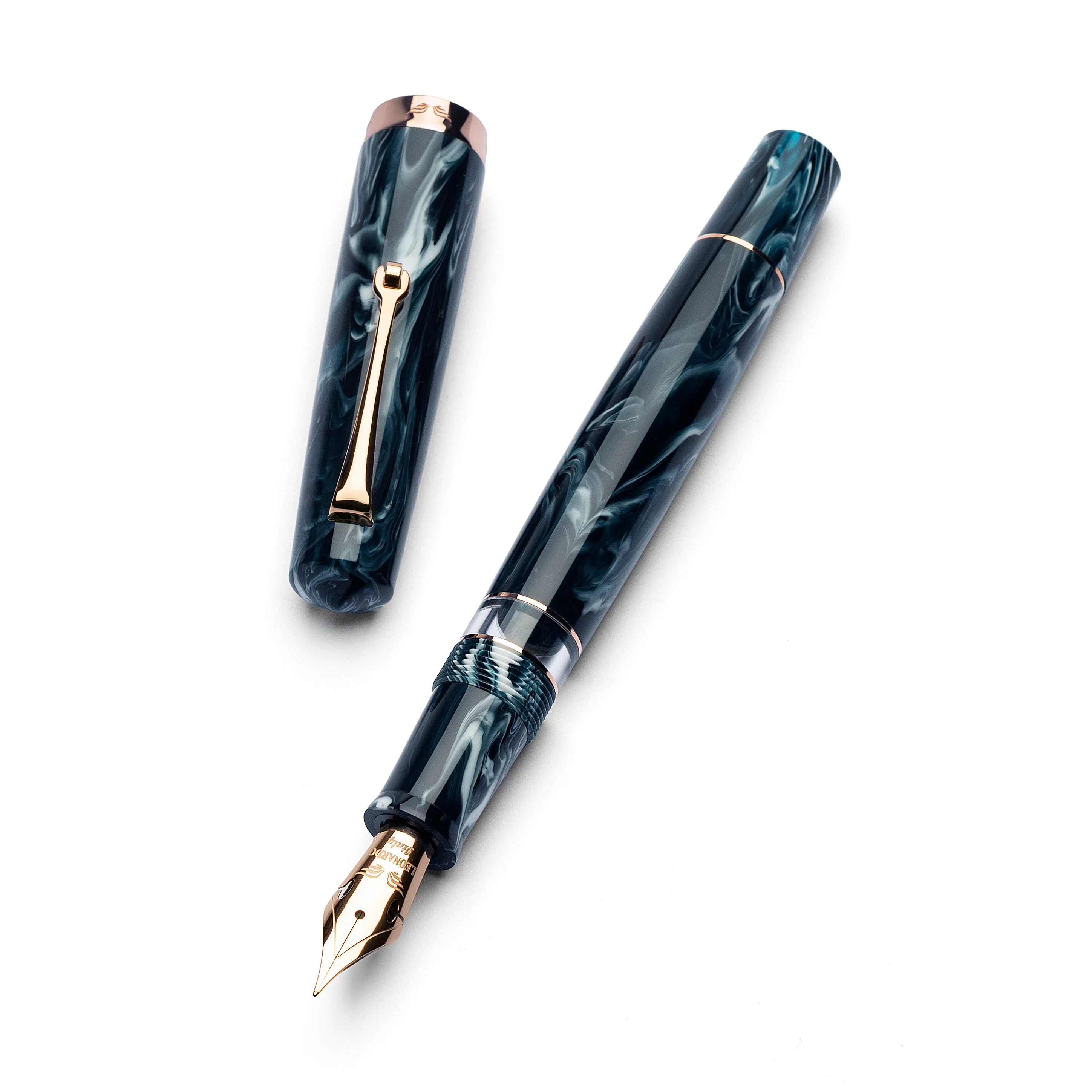 Leonardo Momento Magico Fountain Pen in Fantasie Arctic Blast, Rose Gold Trim